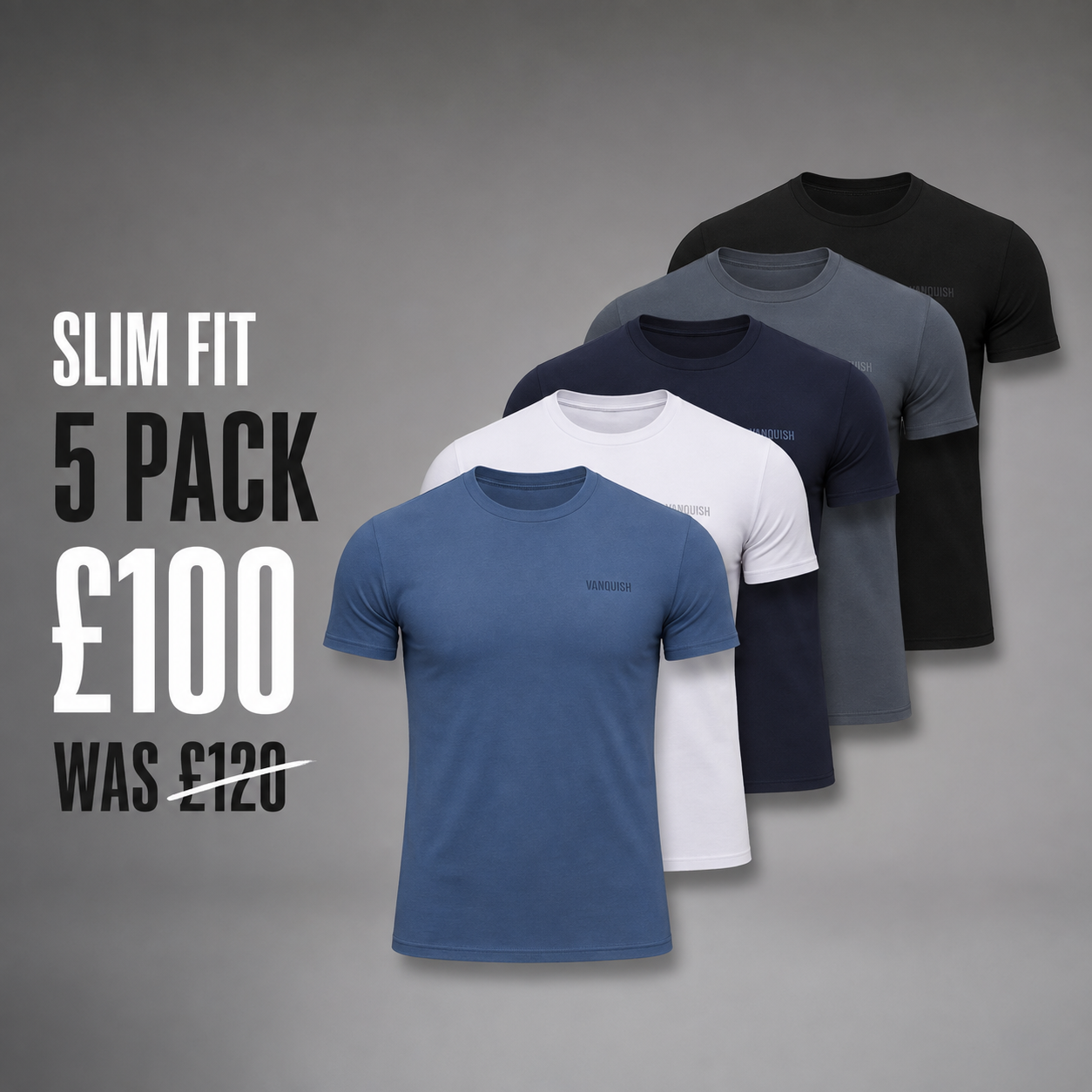 Evolve Multi Slim Fit T Shirt - 5 Pack