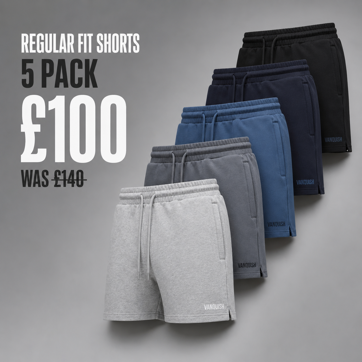 Evolve Regular Fit Shorts Multi - 5 Pack