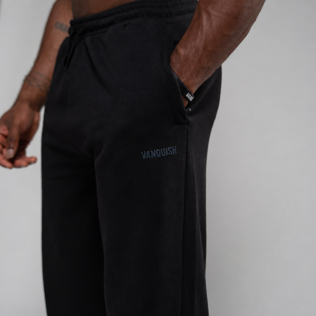EVOLVE BLACK OVERSIZED CUFFED SWEATPANTS