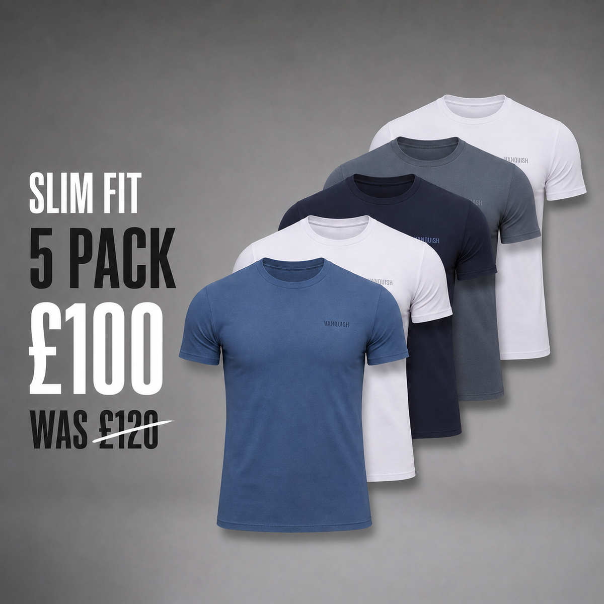 Evolve Multi Slim Fit T Shirt - 5 Pack