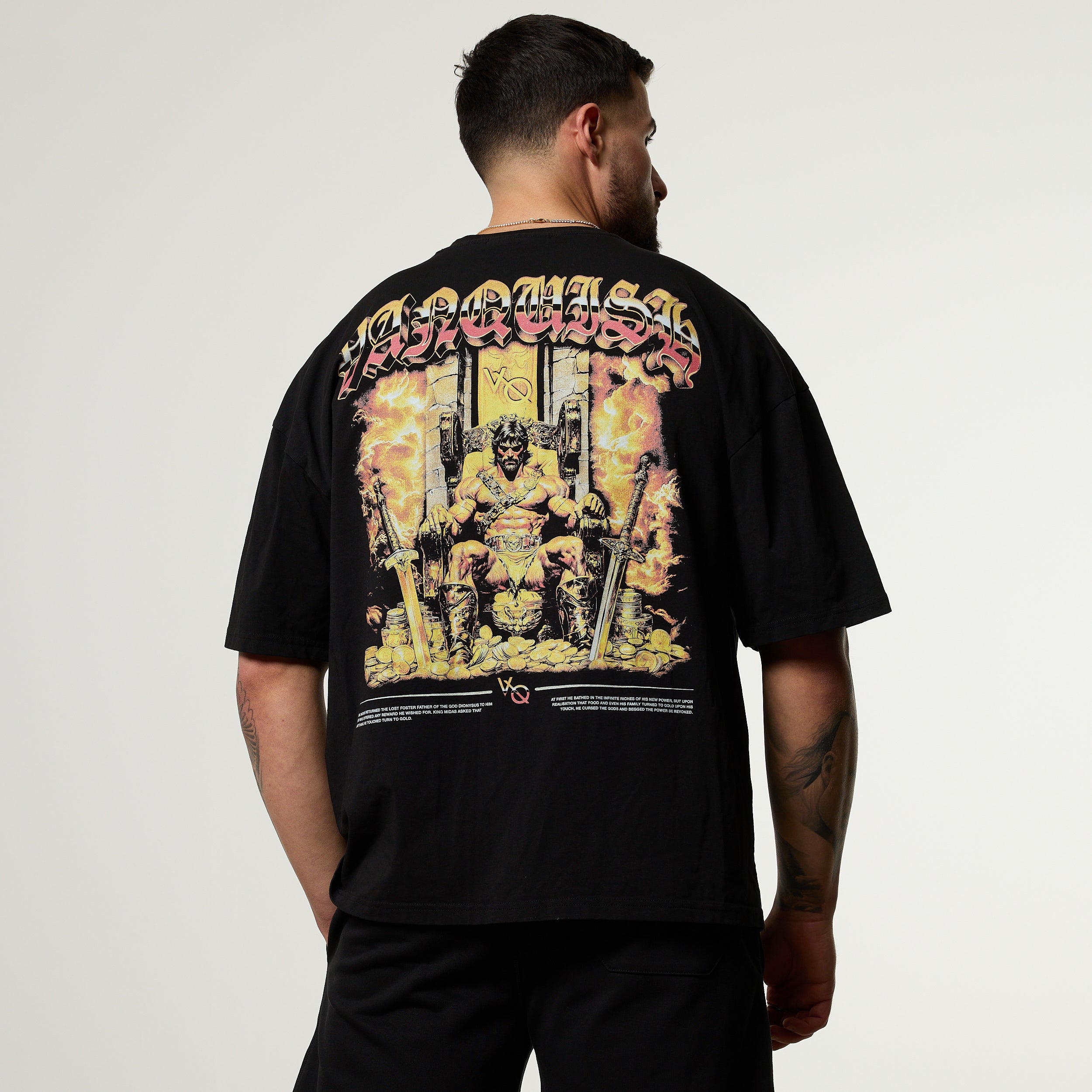 Vanquish Olympus Black King Midas Oversized Boxy T Shirt
