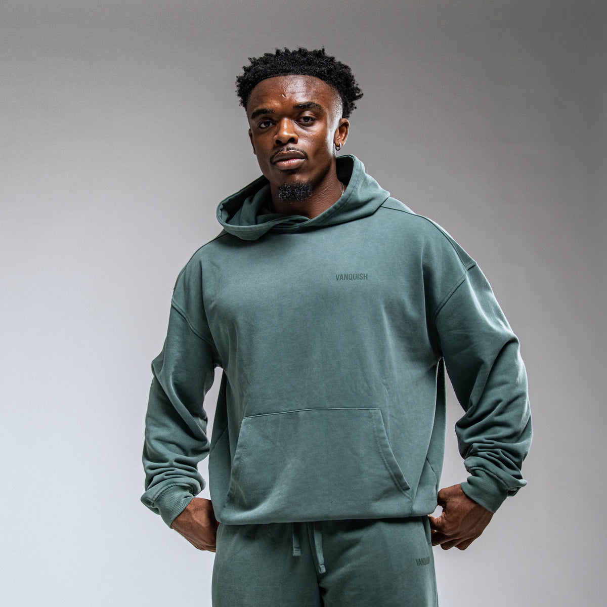 WASHED GREEN OVERSIZED PULLOVER HOODIE