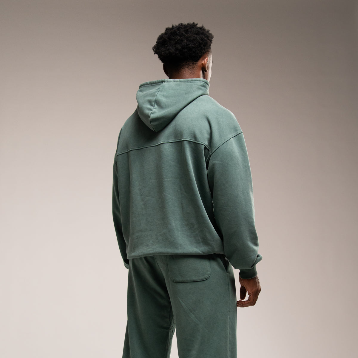 WASHED GREEN OVERSIZED PULLOVER HOODIE