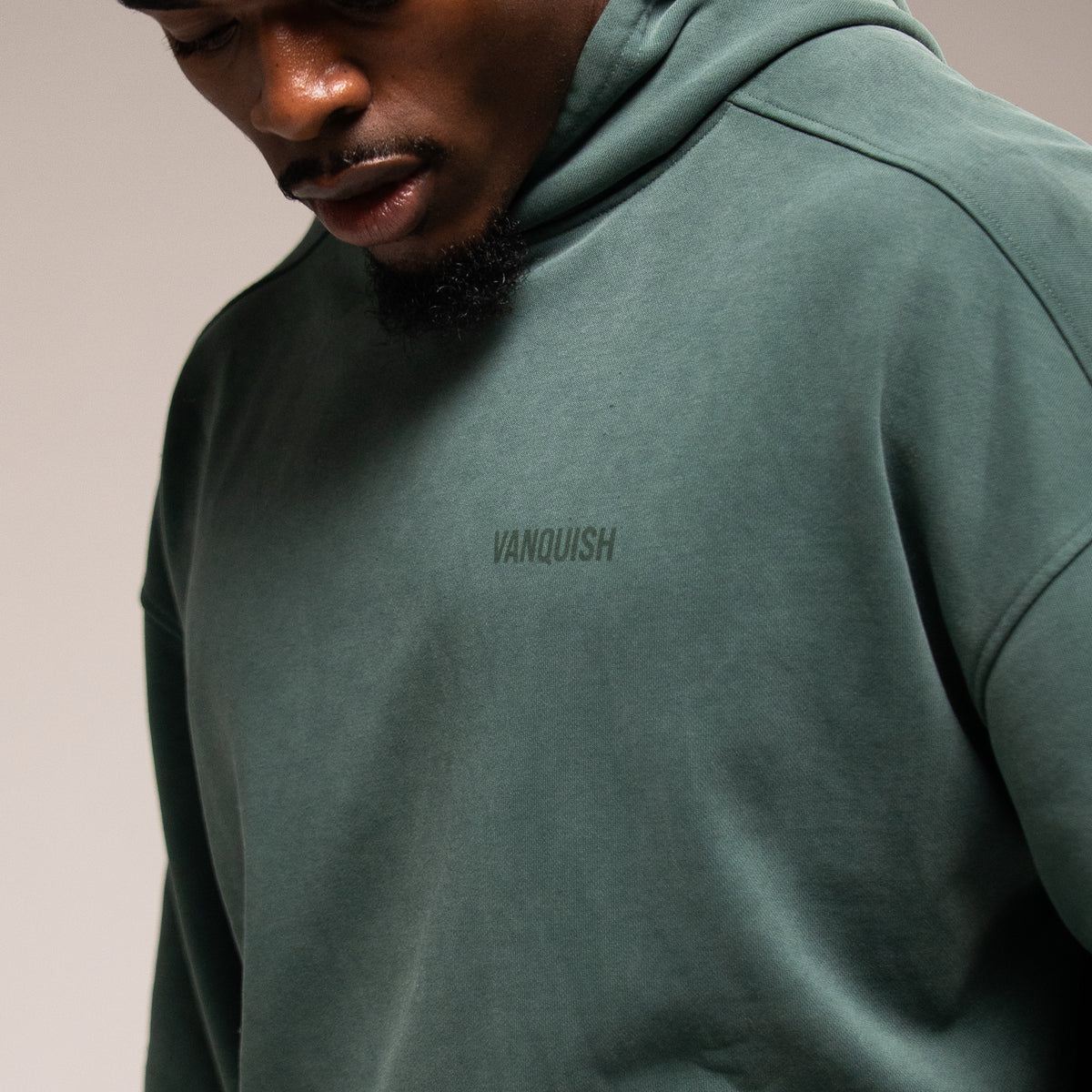 WASHED GREEN OVERSIZED PULLOVER HOODIE