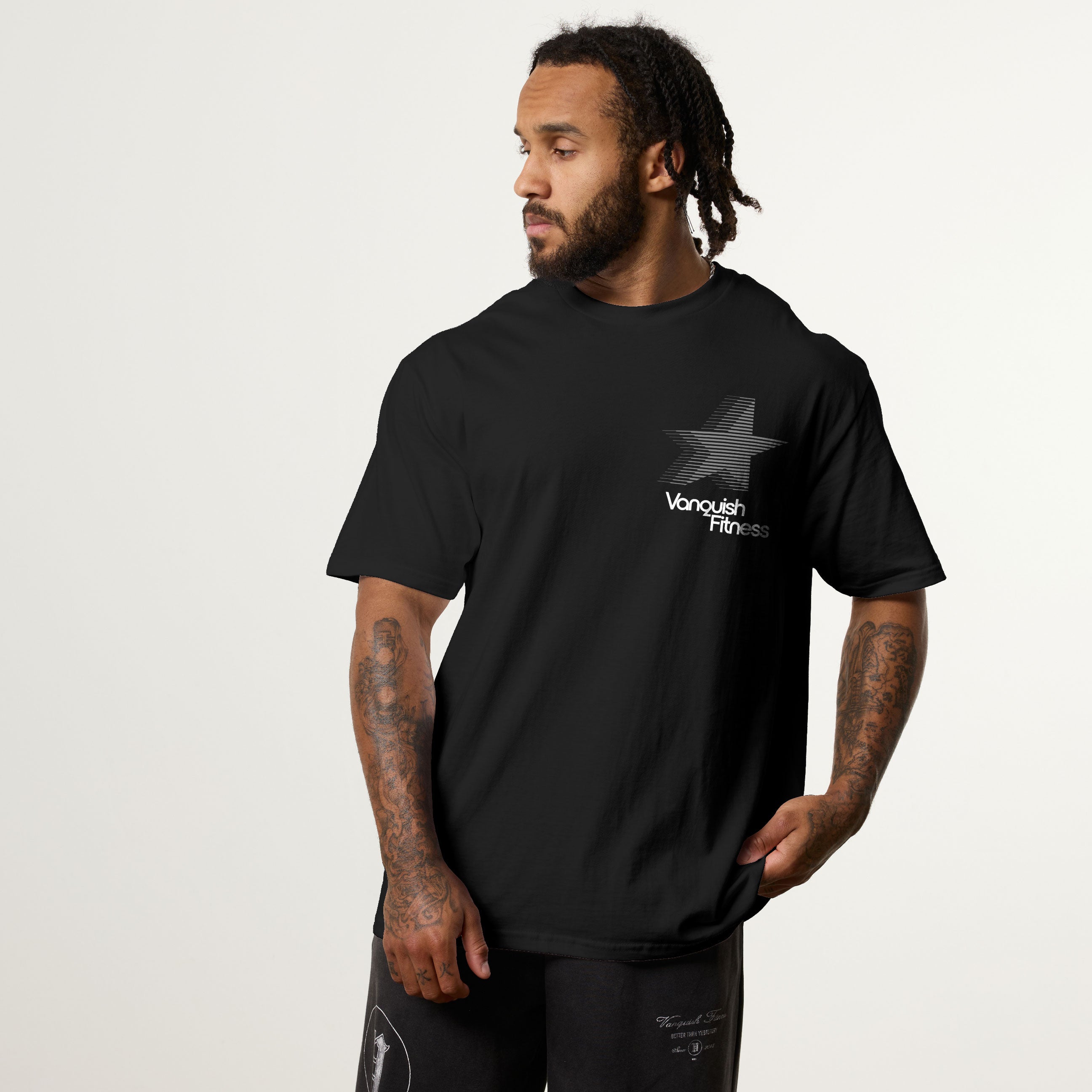 REVOLVE DUAL STAR BLACK OVERSIZED TEE