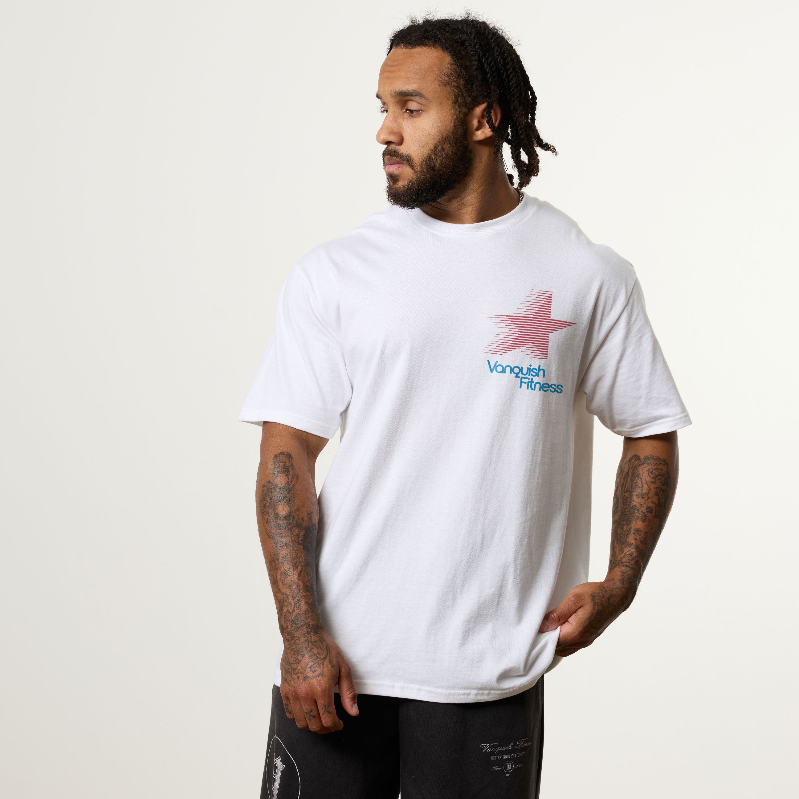 REVOLVE DUAL STAR WHITE OVERSIZED TEE