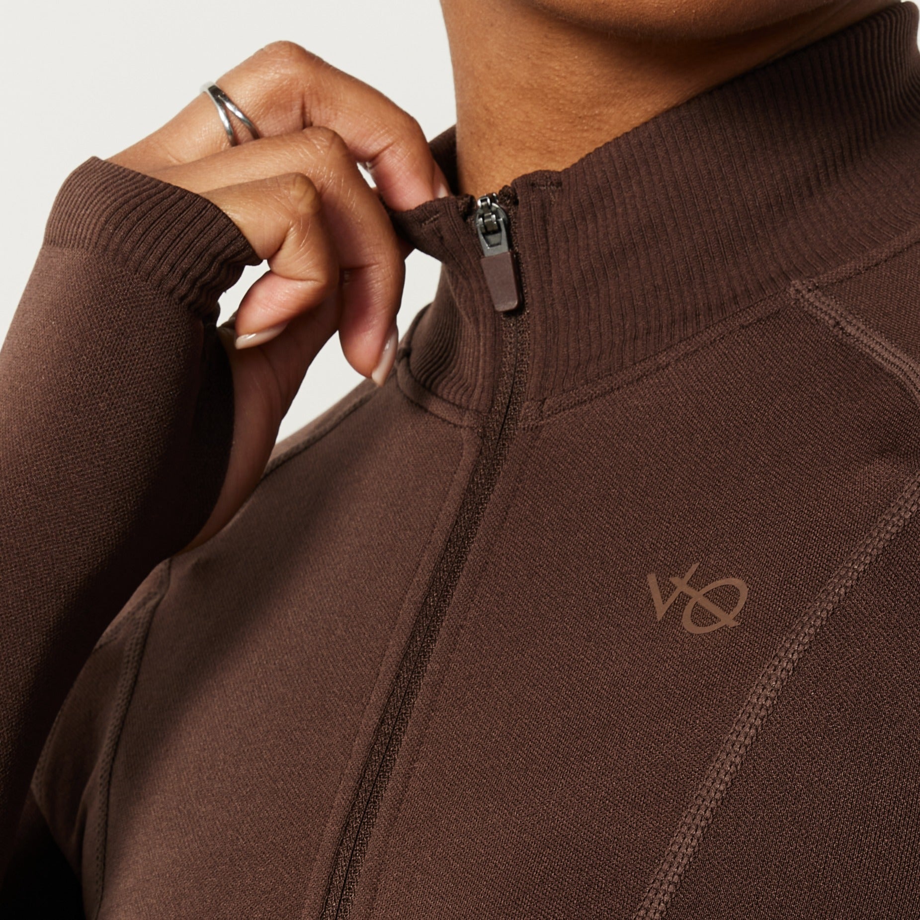 Vanquish Elevate Seamless Coffee Brown Zip Front Jacket