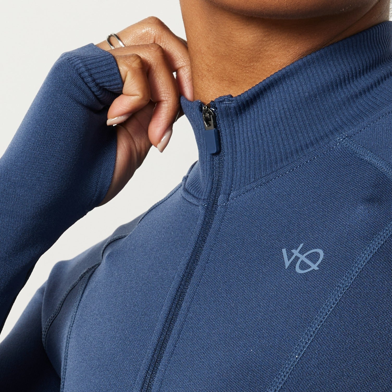 Vanquish Elevate Seamless Denim Blue Zip Front Jacket