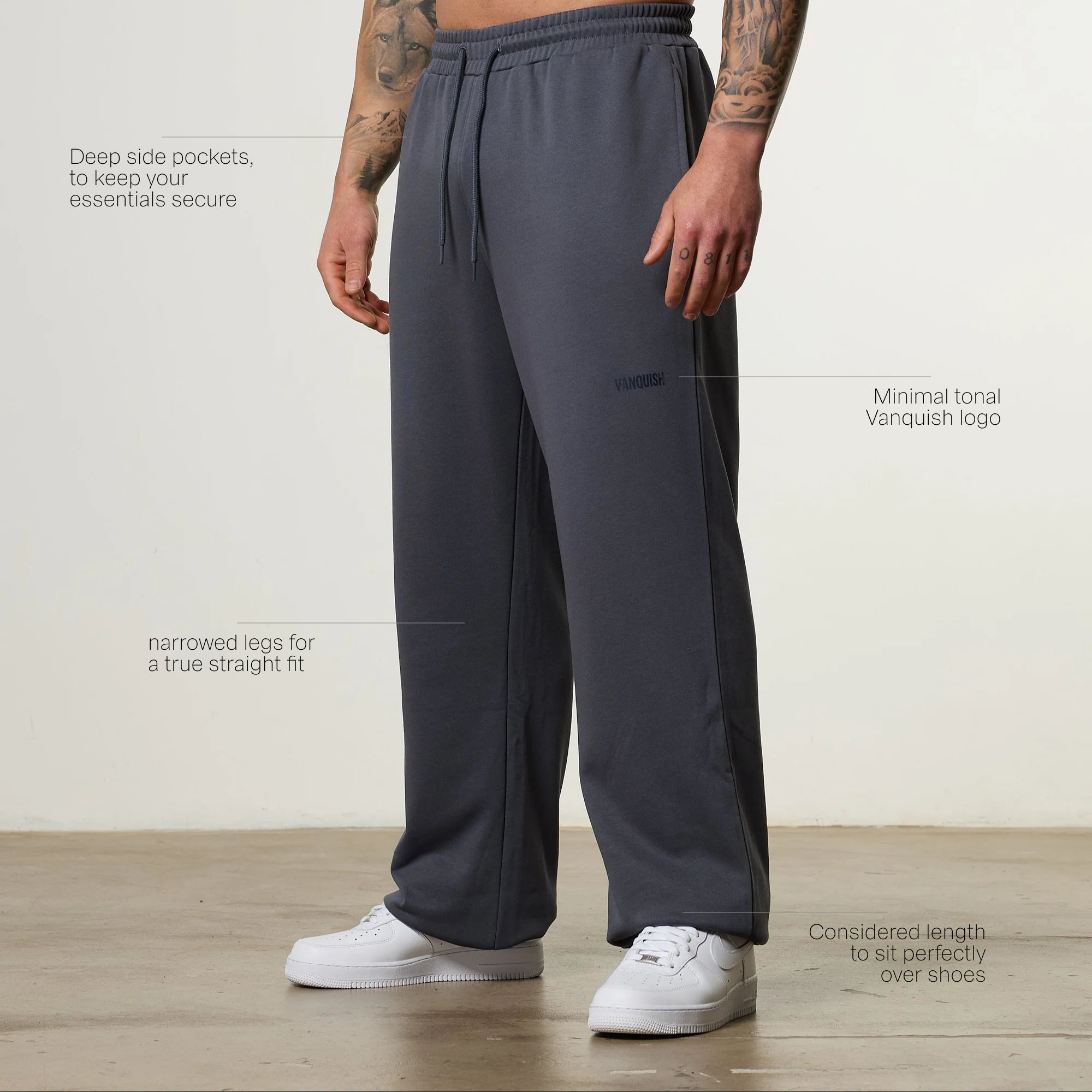 Vanquish Essential V2 Denim Blue Straight Leg Sweatpants