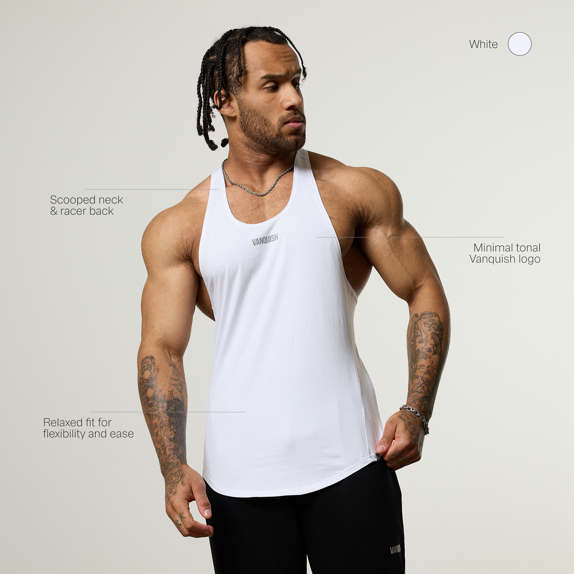 Vanquish Essential V2 White Stringer Vest