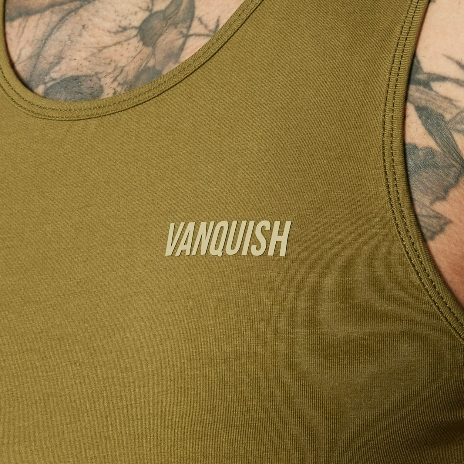 Vanquish Essential Olive Green Regular Fit Tank Top