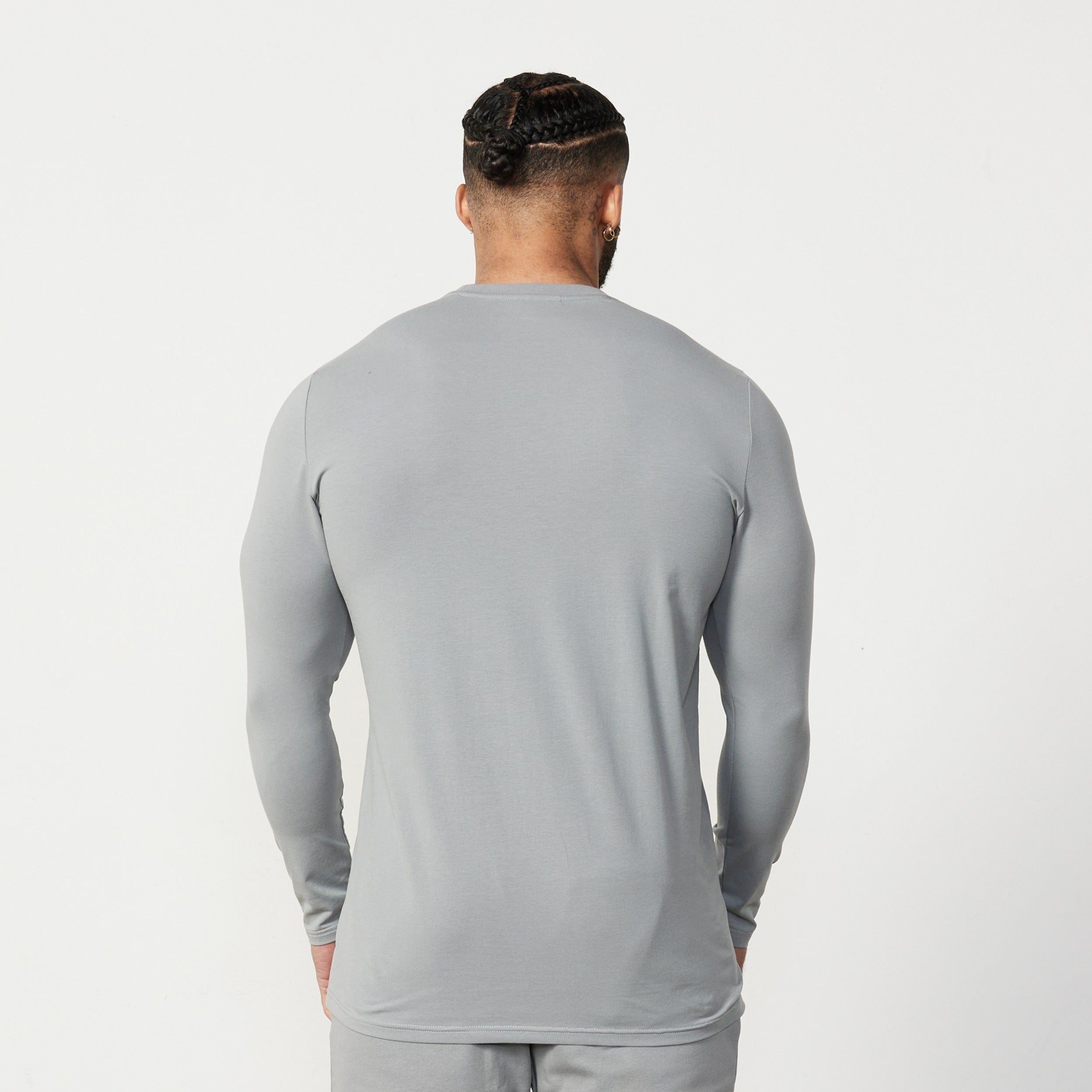 Vanquish Essential Steel Grey Slim Fit Long Sleeve T Shirt