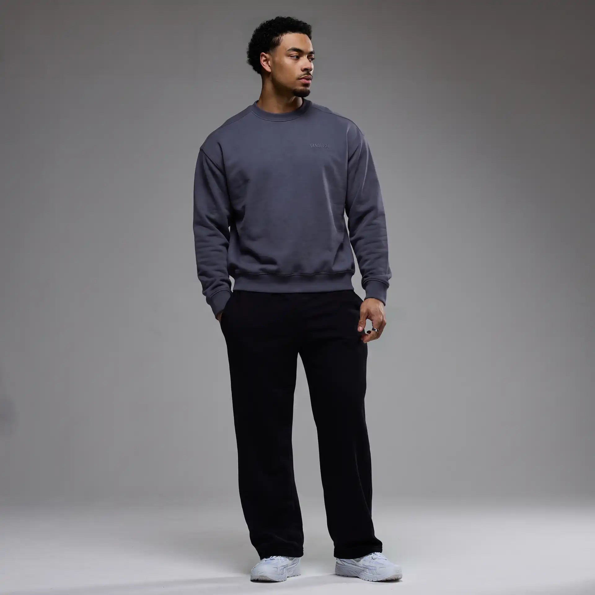 EVOLVE DARK GREY OVERSIZED SWEATER