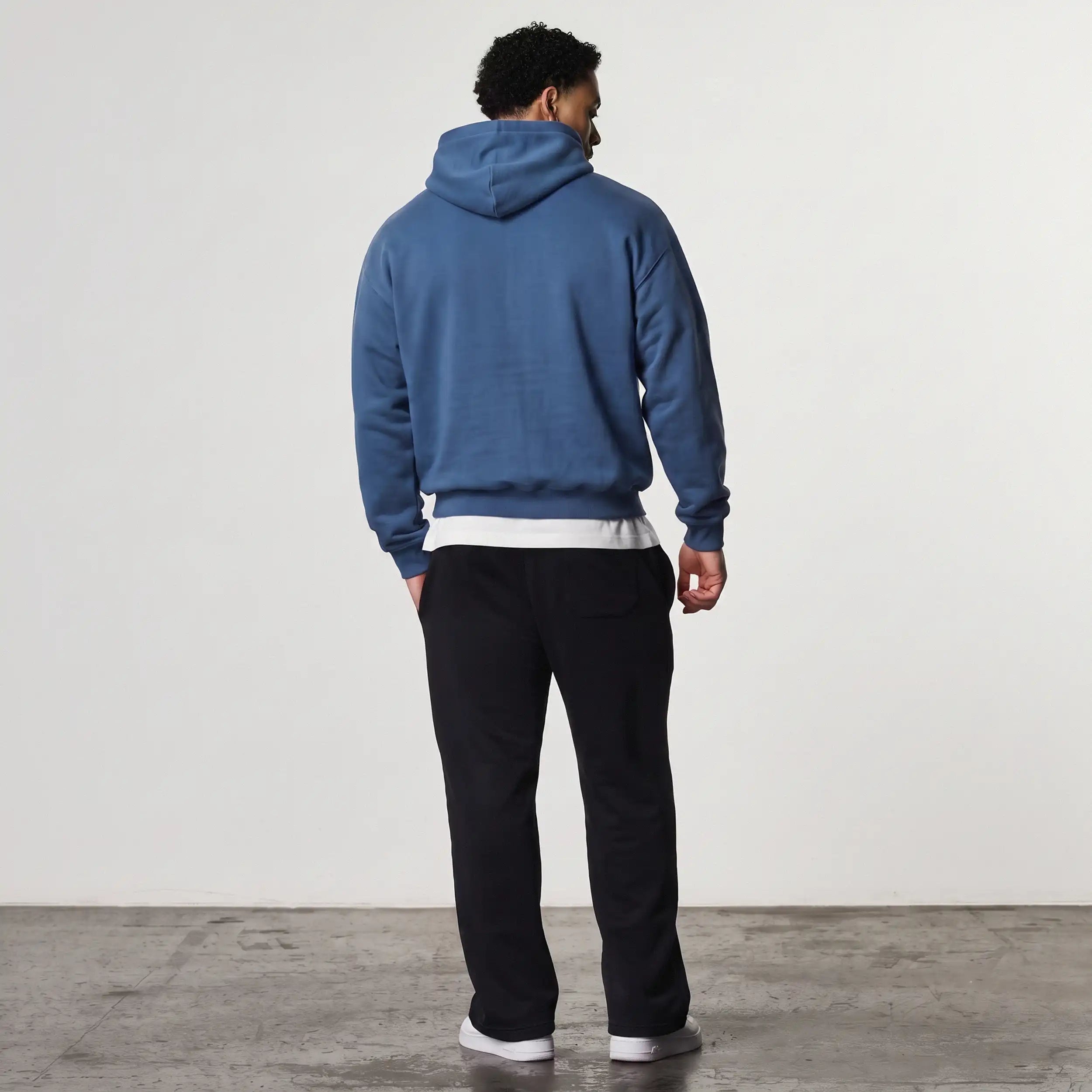 VANQUISH EVOLVE BLUE GREY OVERSIZED PULLOVER HOODIE