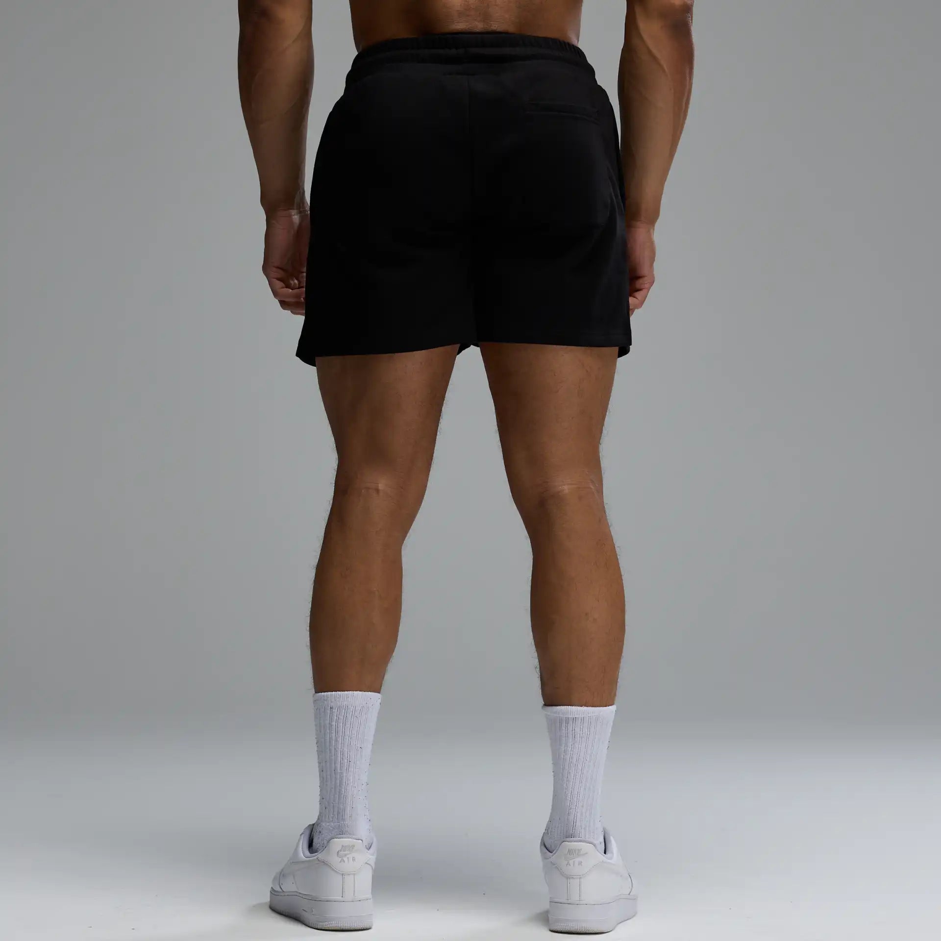 EVOLVE BLACK REGULAR FIT SWEAT SHORTS
