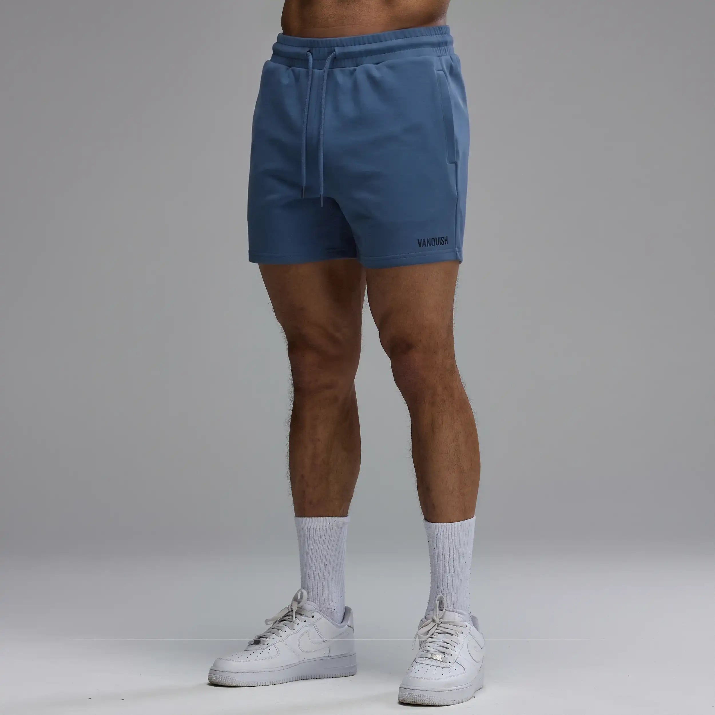 VANQUISH EVOLVE BLUE GREY REGULAR FIT SWEAT SHORT