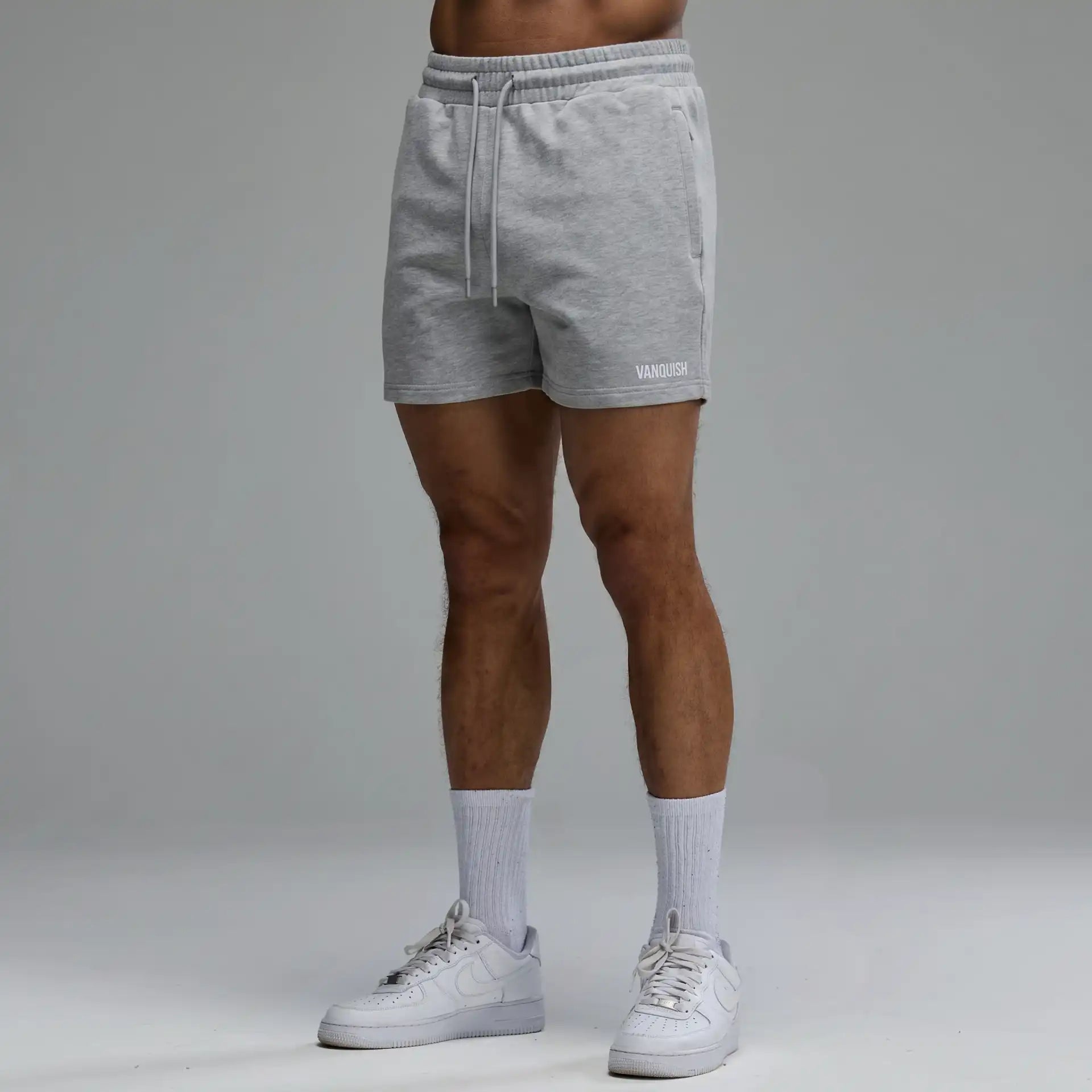 VANQUISH EVOLVE LIGHT GREY MARL REGULAR FIT SWEAT SHORT