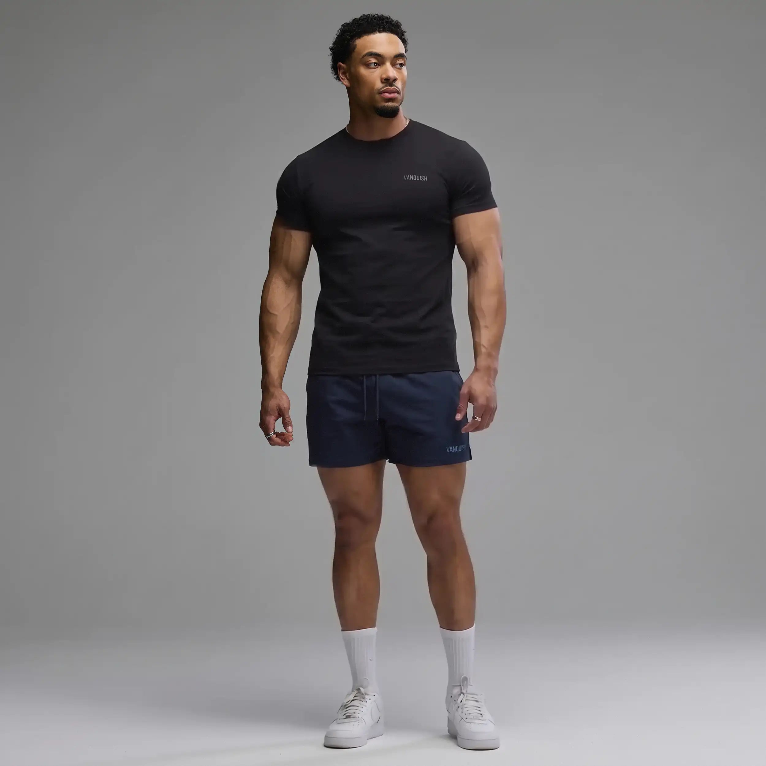 VANQUISH EVOLVE NAVY REGULAR FIT SWEAT SHORT