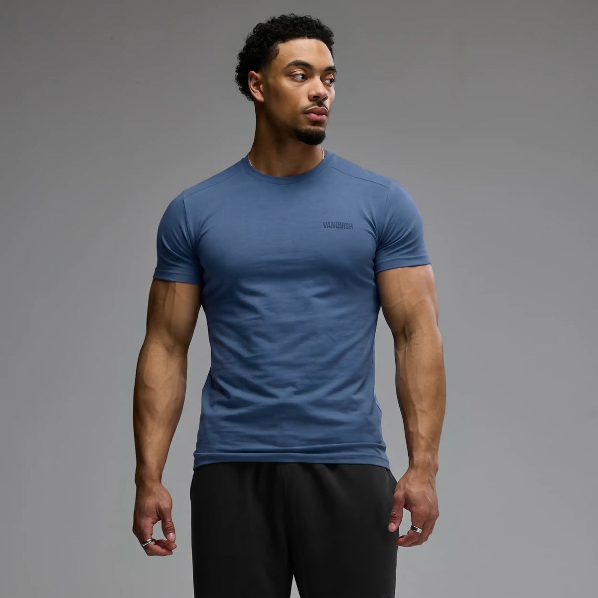 EVOLVE BLUE GREY SLIM FIT T SHIRT