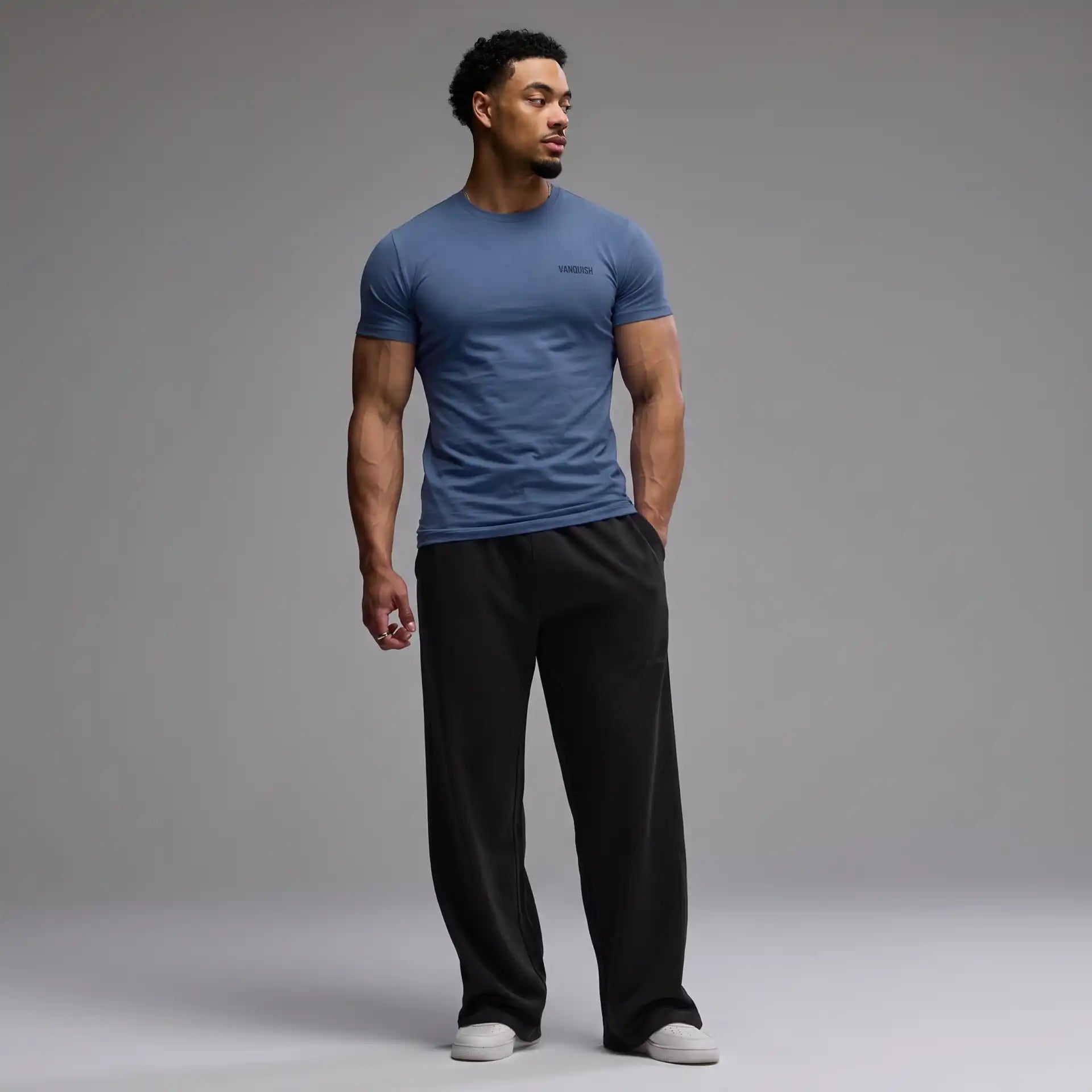 EVOLVE BLUE GREY SLIM FIT T SHIRT