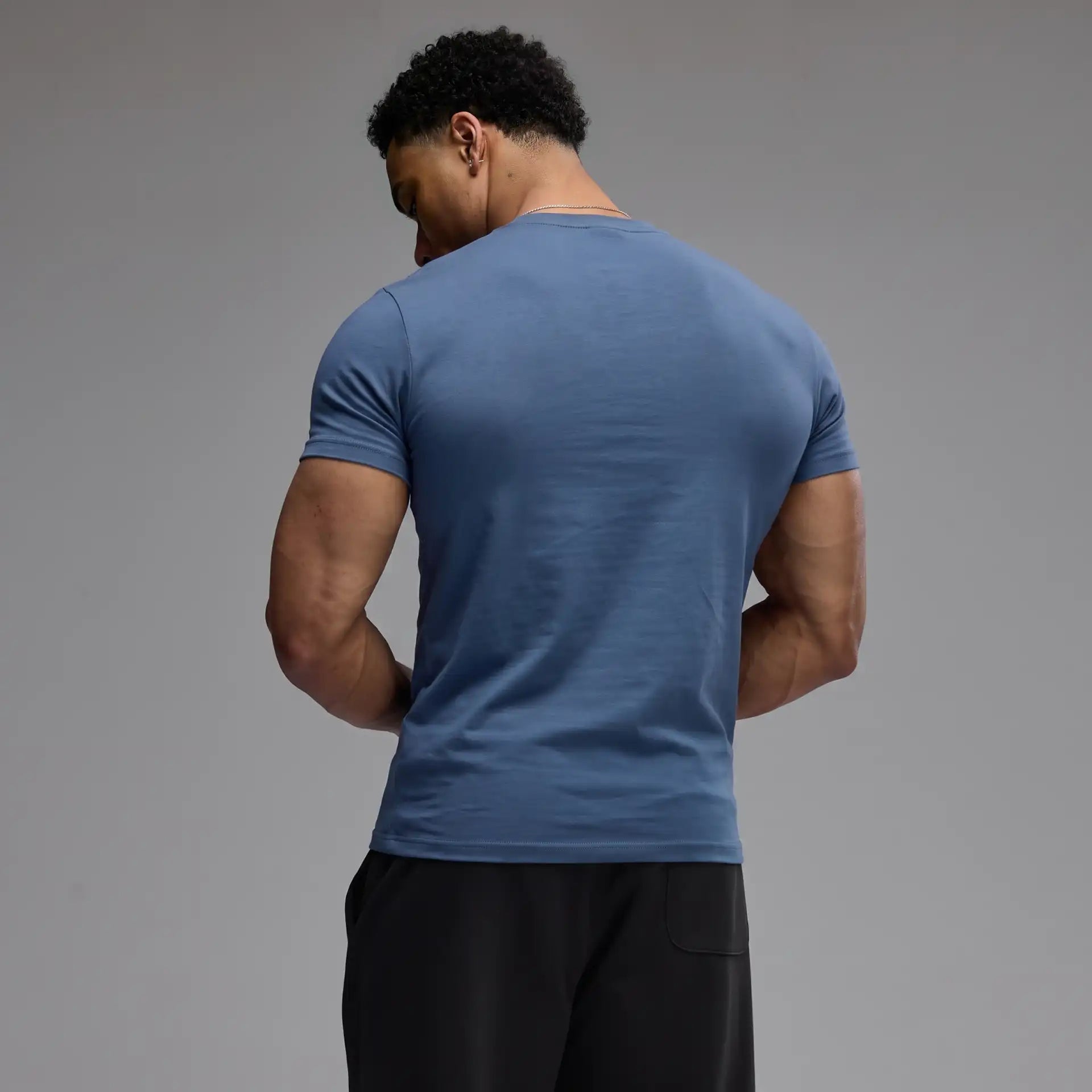 EVOLVE BLUE GREY SLIM FIT T SHIRT