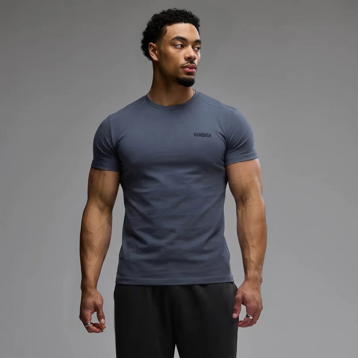 EVOLVE DARK GREY SLIM FIT T SHIRT