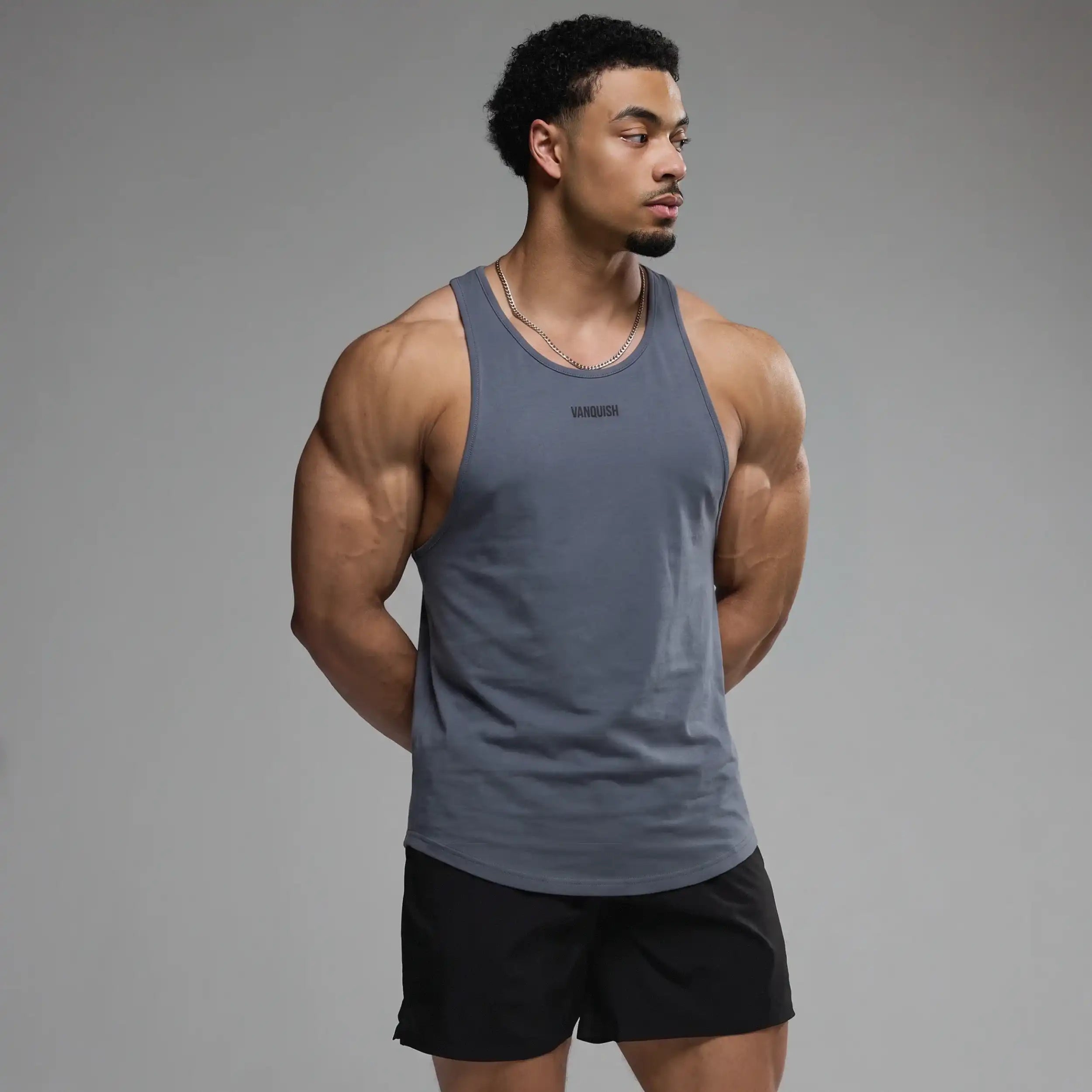 VANQUISH EVOLVE DARK GREY JERSEY STRINGER VEST