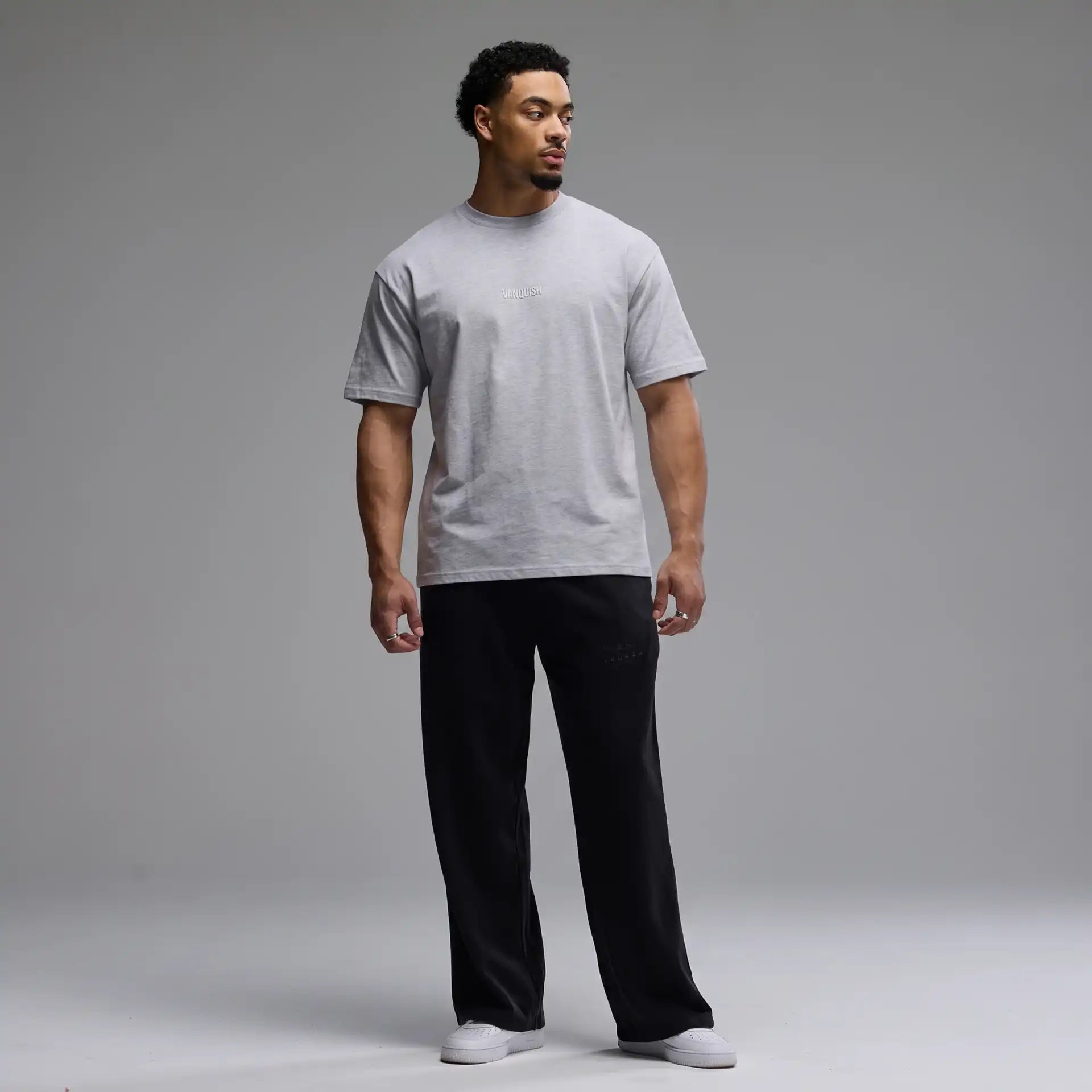 EVOLVE LIGHT GREY MARL OVERSIZED T SHIRT