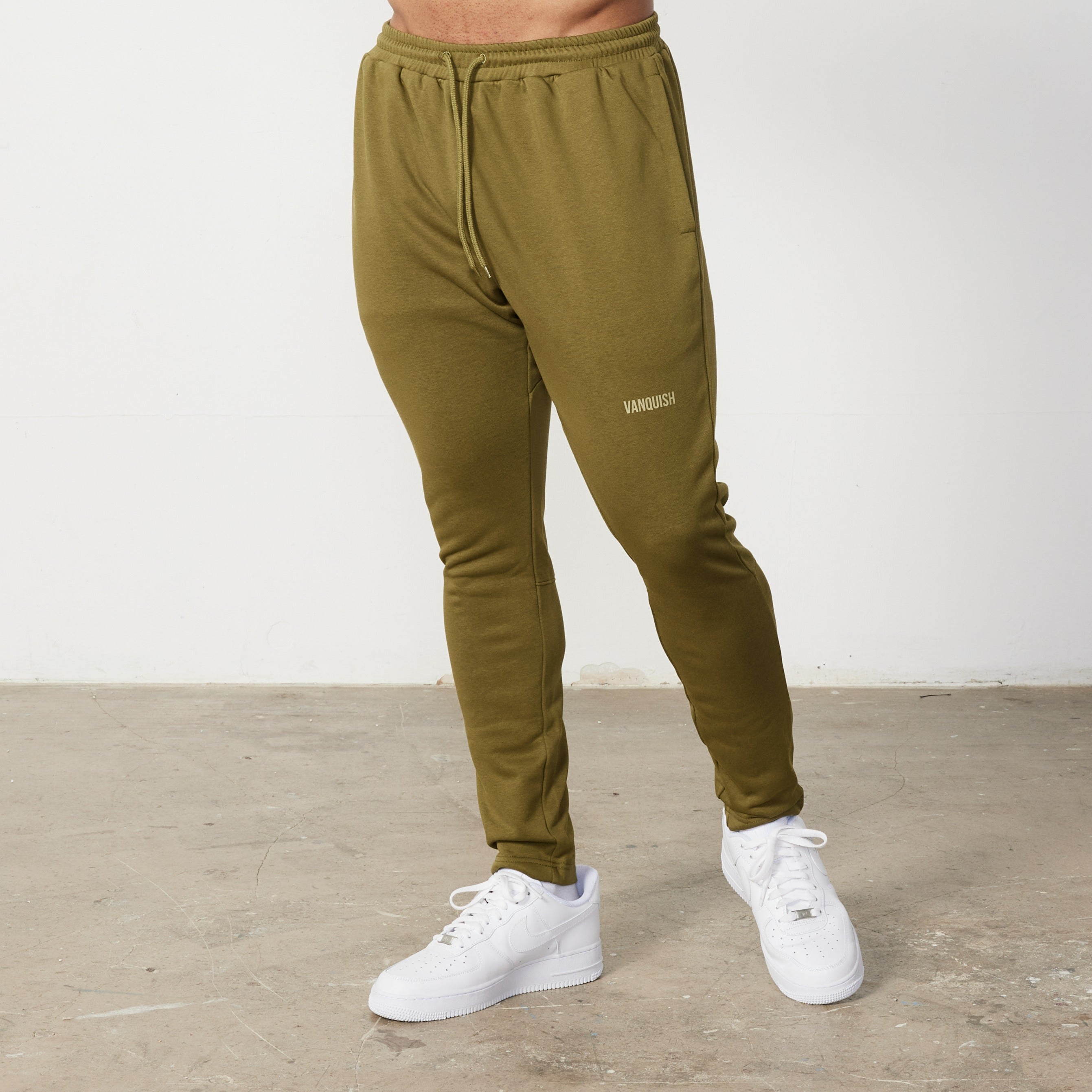 Vanquish Essential Olive Green Tapered Fit Sweatpants