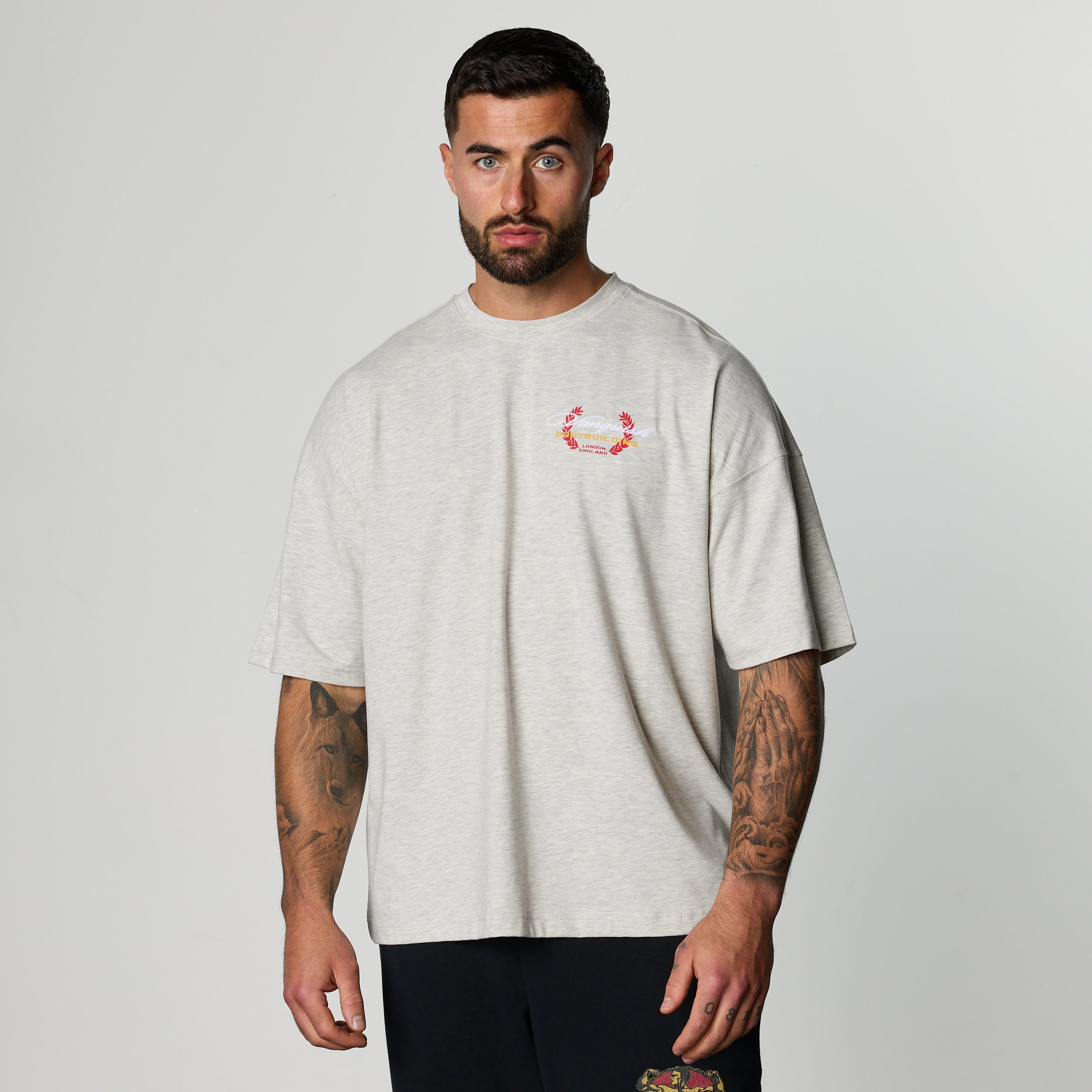 GOLDEN BOY ASH GREY BOXY OVERSIZED T SHIRT