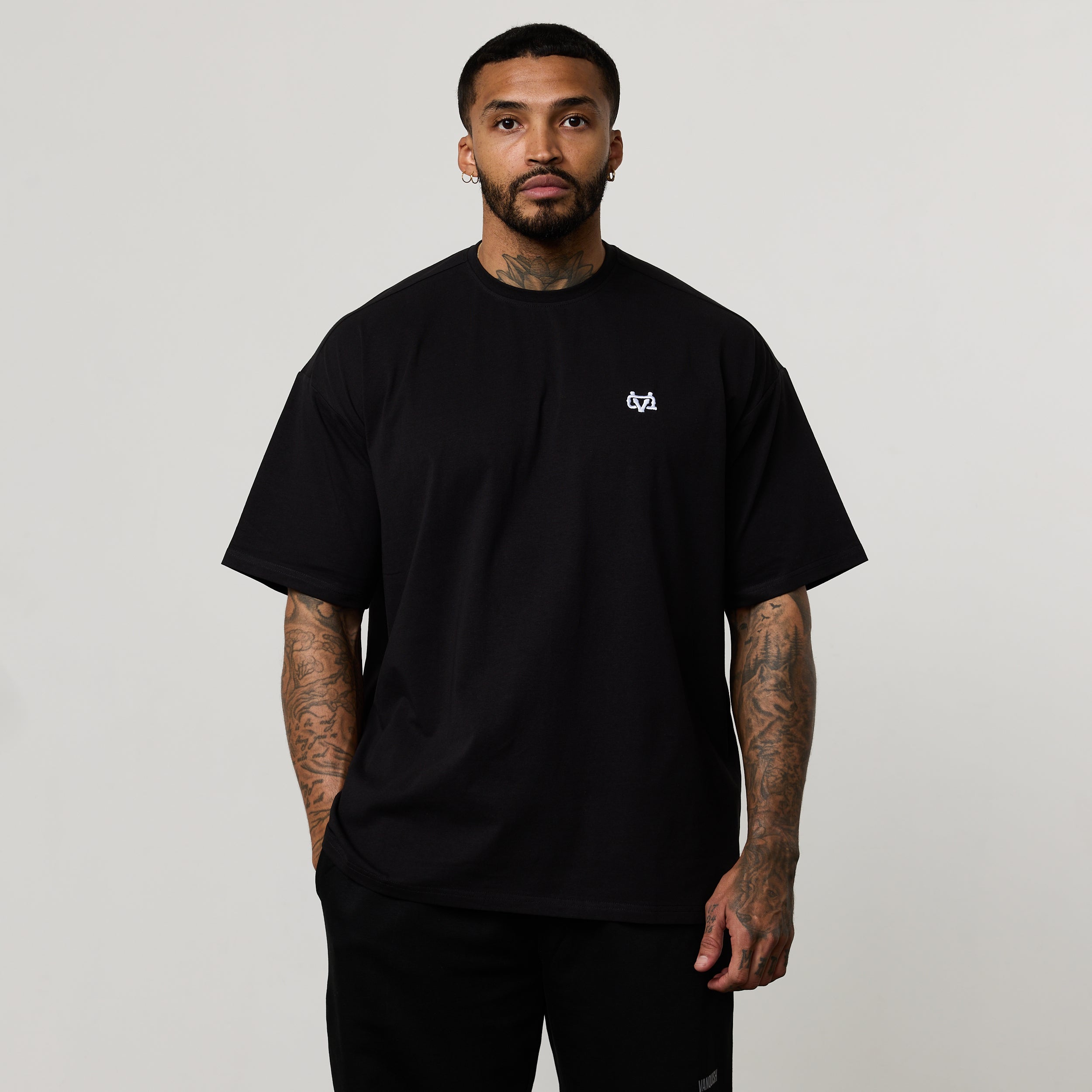 MONOGRAM BLACK OVERSIZED T SHIRT