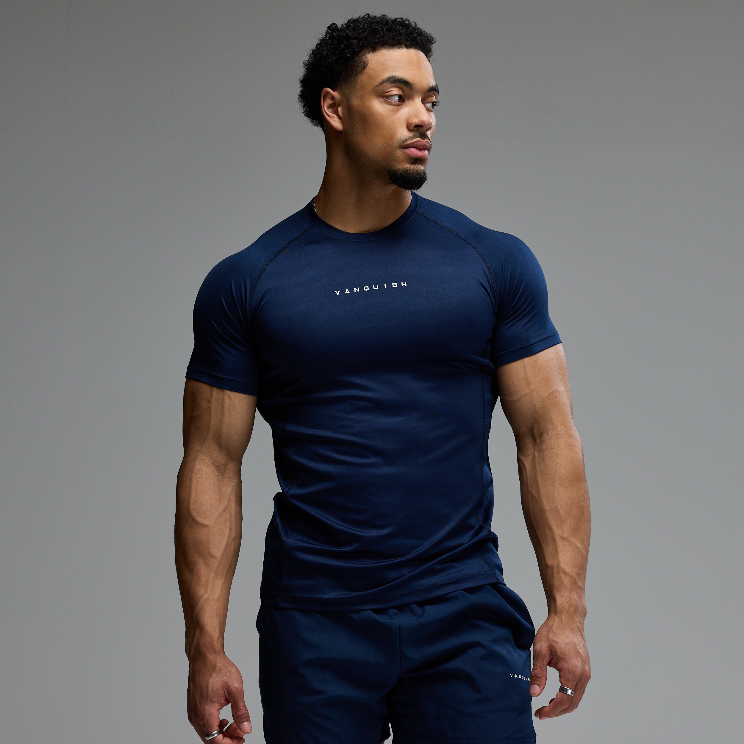 ACADEMY NAVY SLIM FIT PERFORMANCE T SHIRT