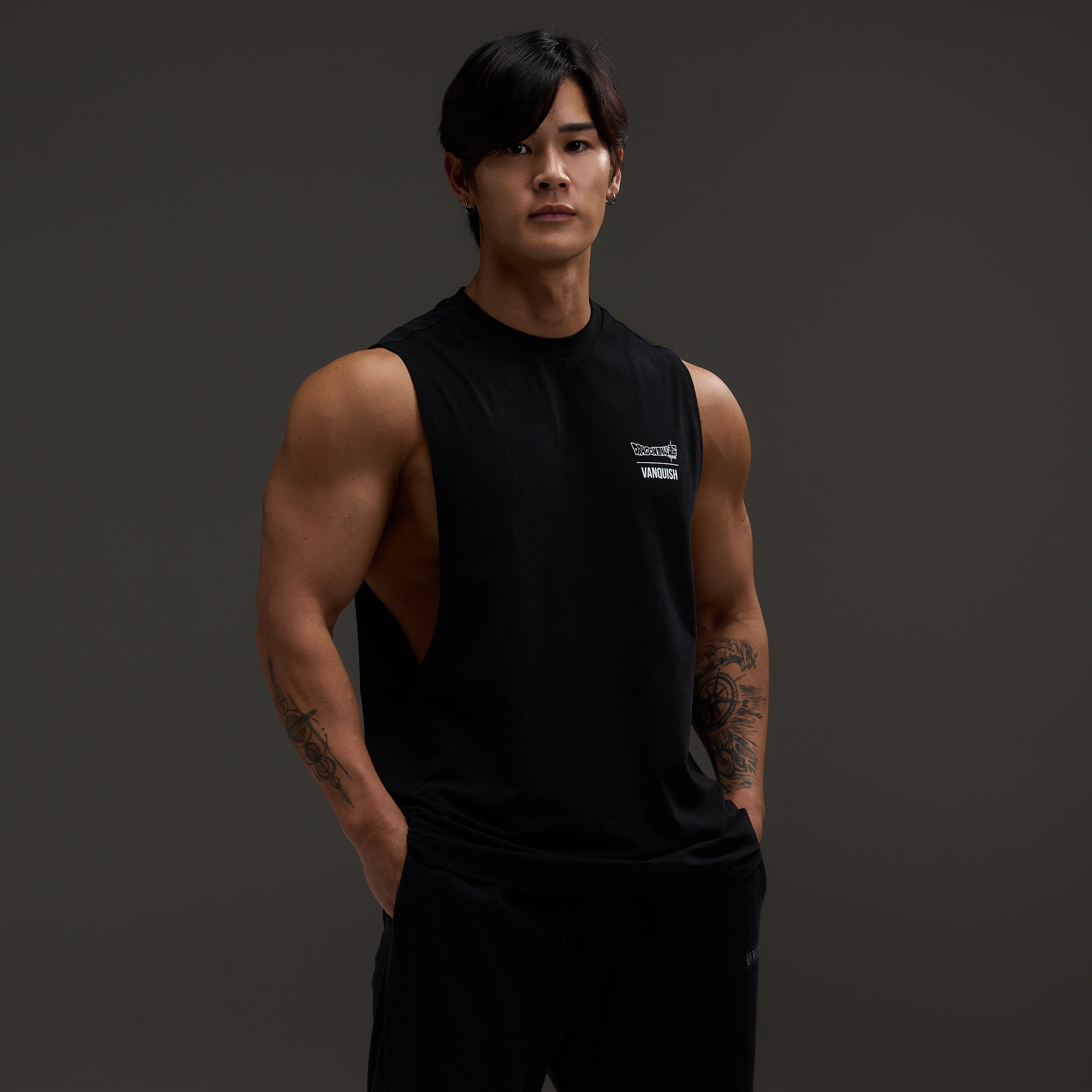 Vanquish DBS Goku SSGSS Black Oversized Sleeveless T Shirt