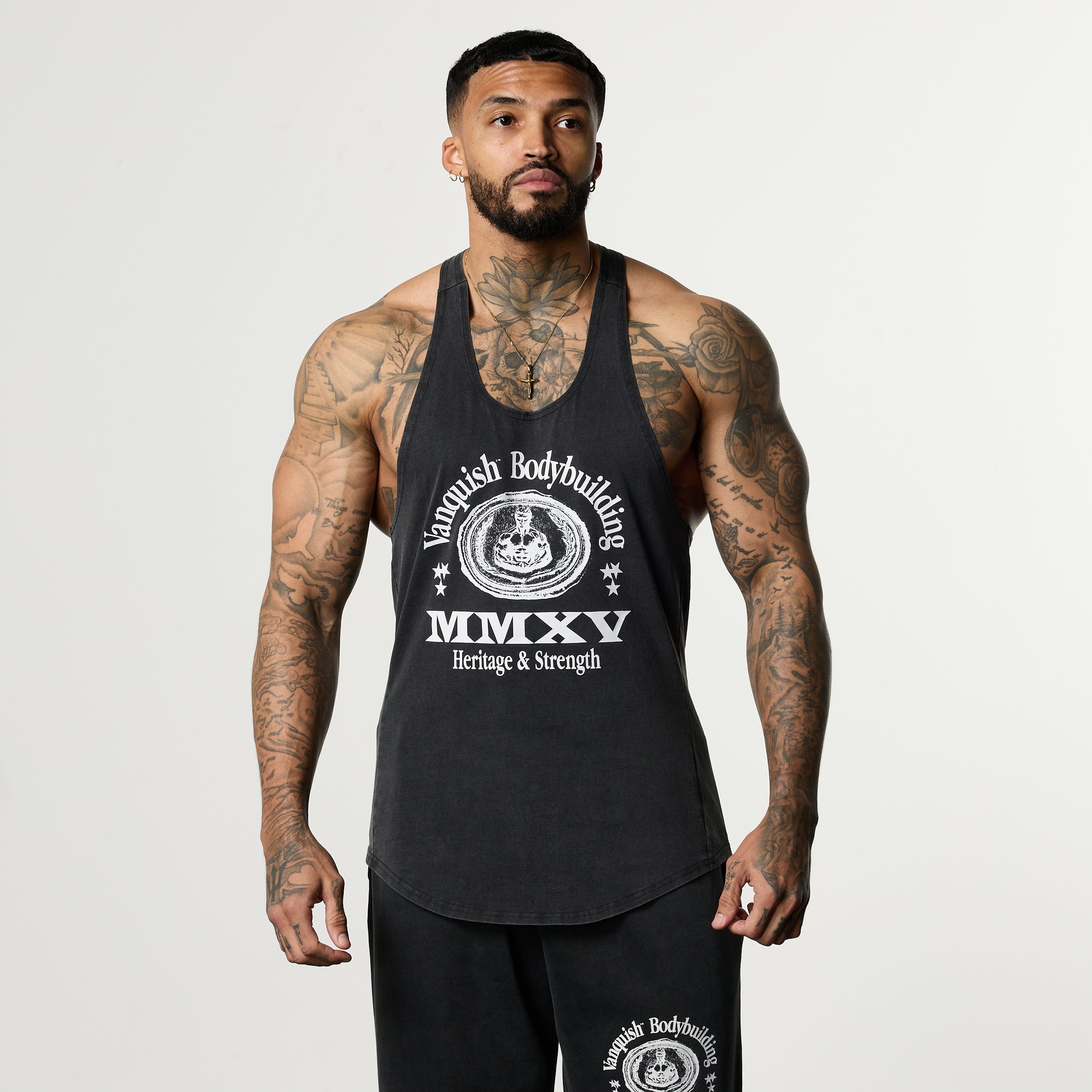 HERITAGE AND STRENGTH BLACK STRINGER VEST
