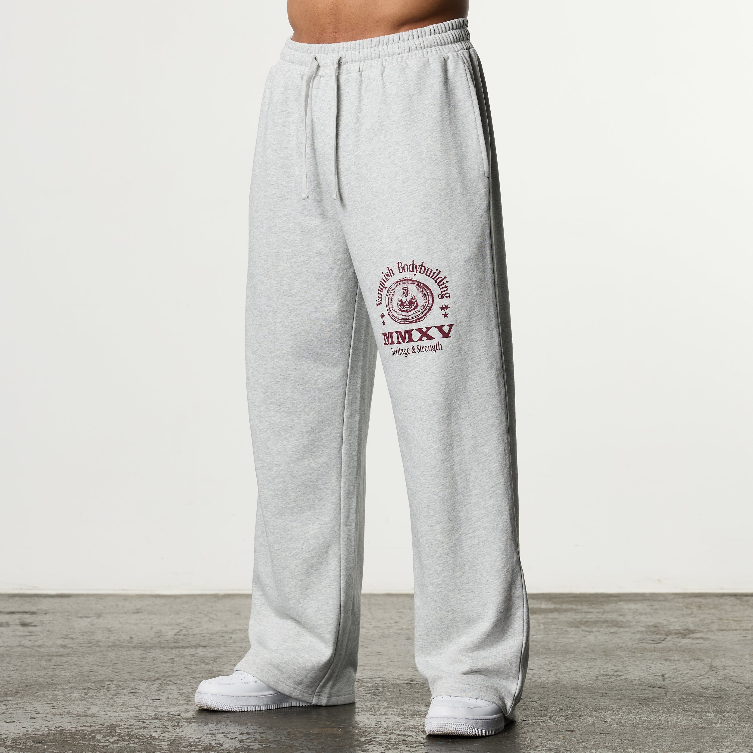HERITAGE AND STRENGTH GREY STRAIGHT LEG SWEATPANTS