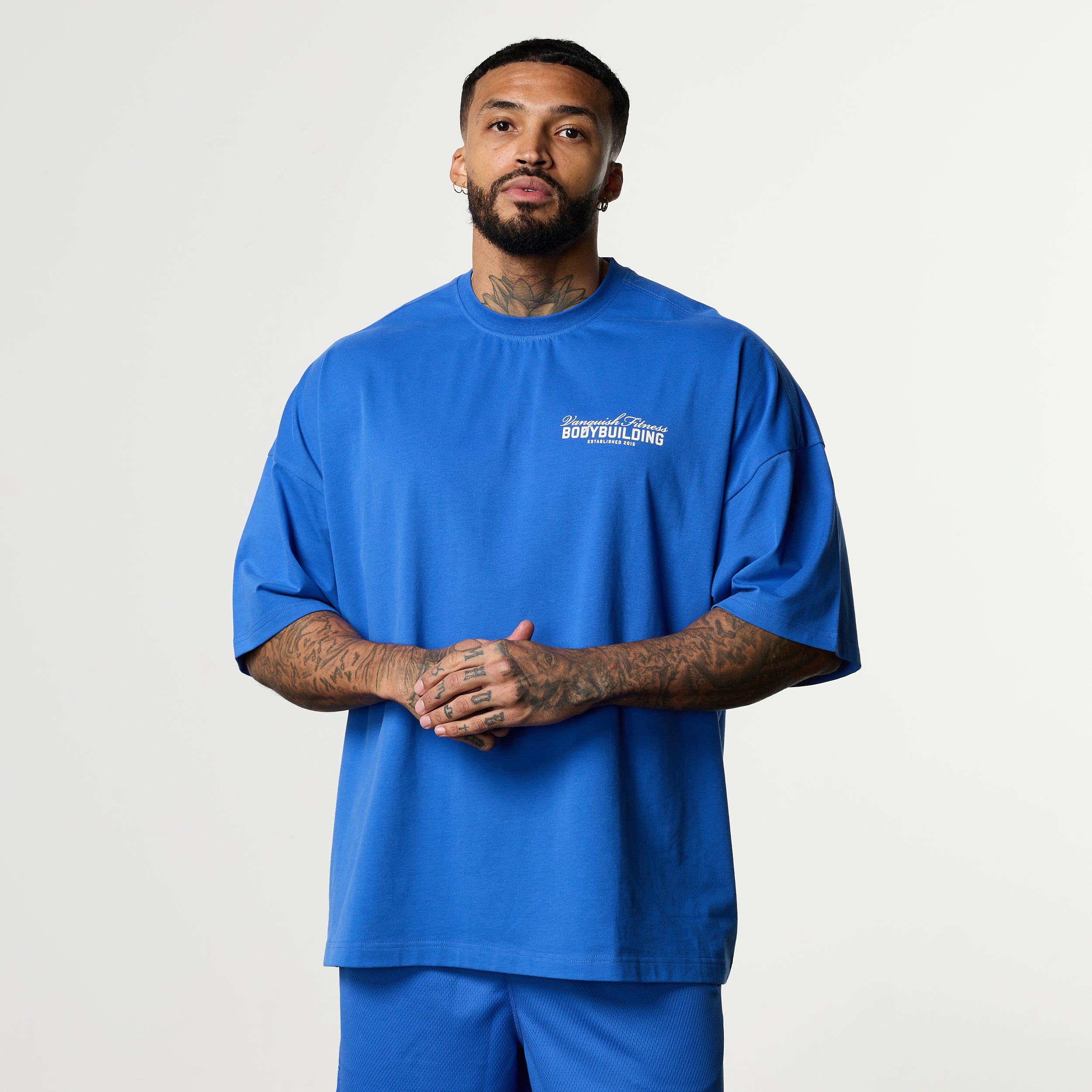 Vanquish Bodybuilding Cobalt Blue Oversized Boxy T Shirt