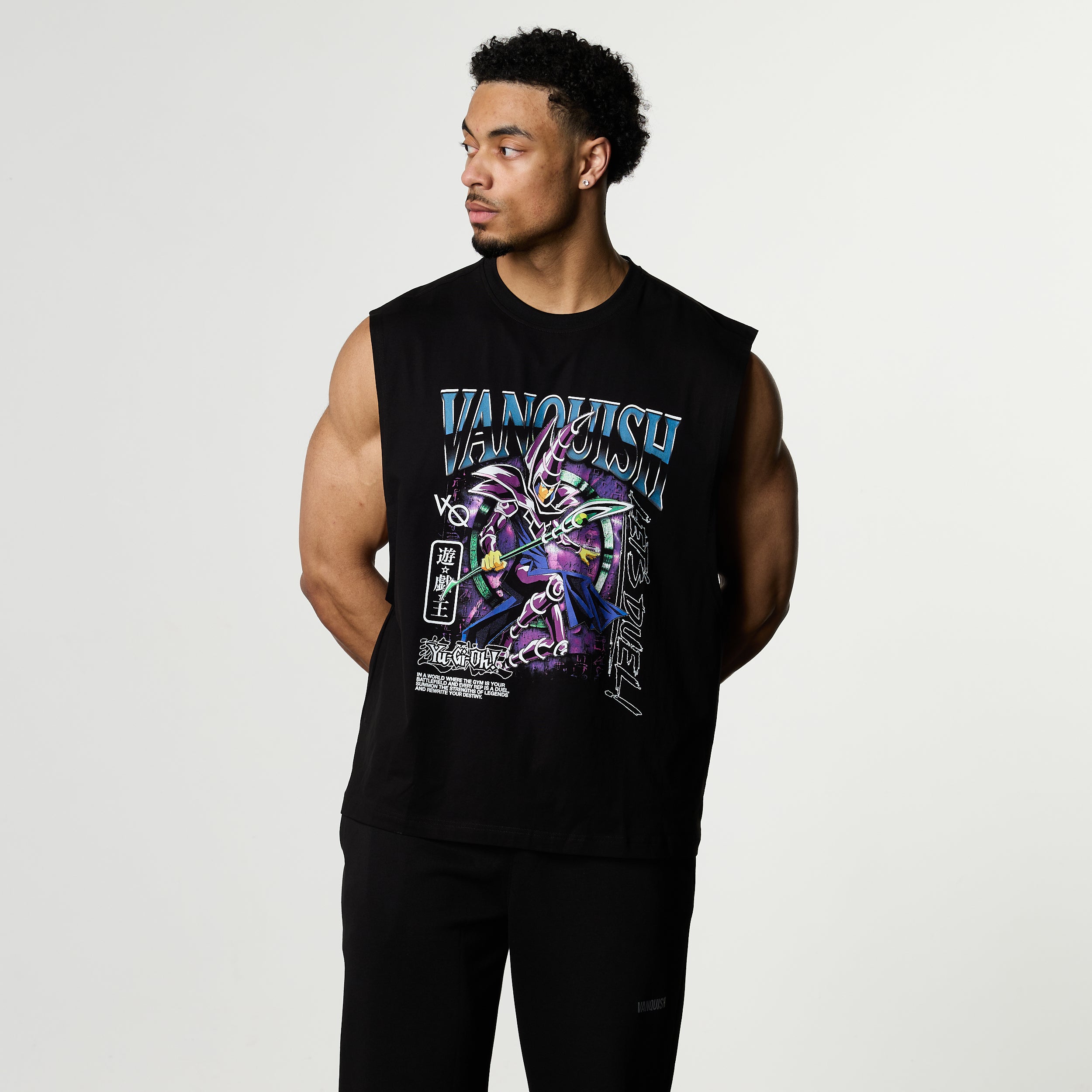 YU-GI-OH! DARK MAGICIAN BLACK BOXY SLEEVELESS T SHIRT