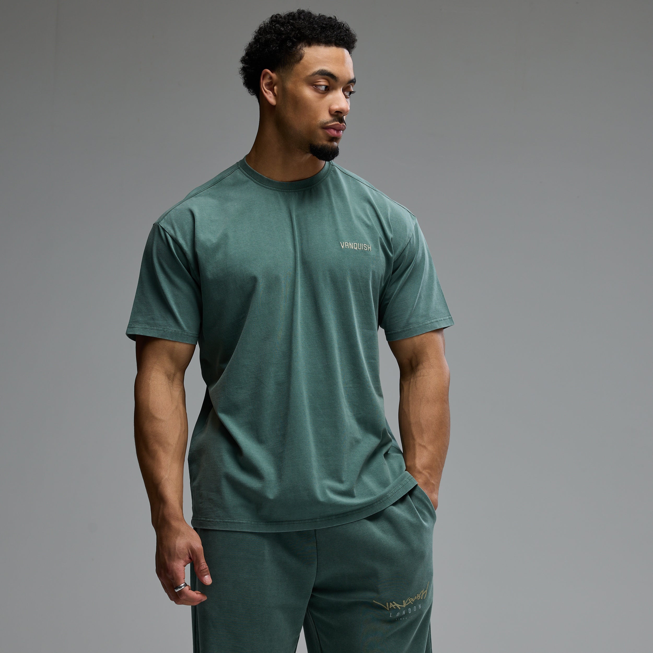 GRAFFITI WASHED SAGE OVERSIZED T SHIRT