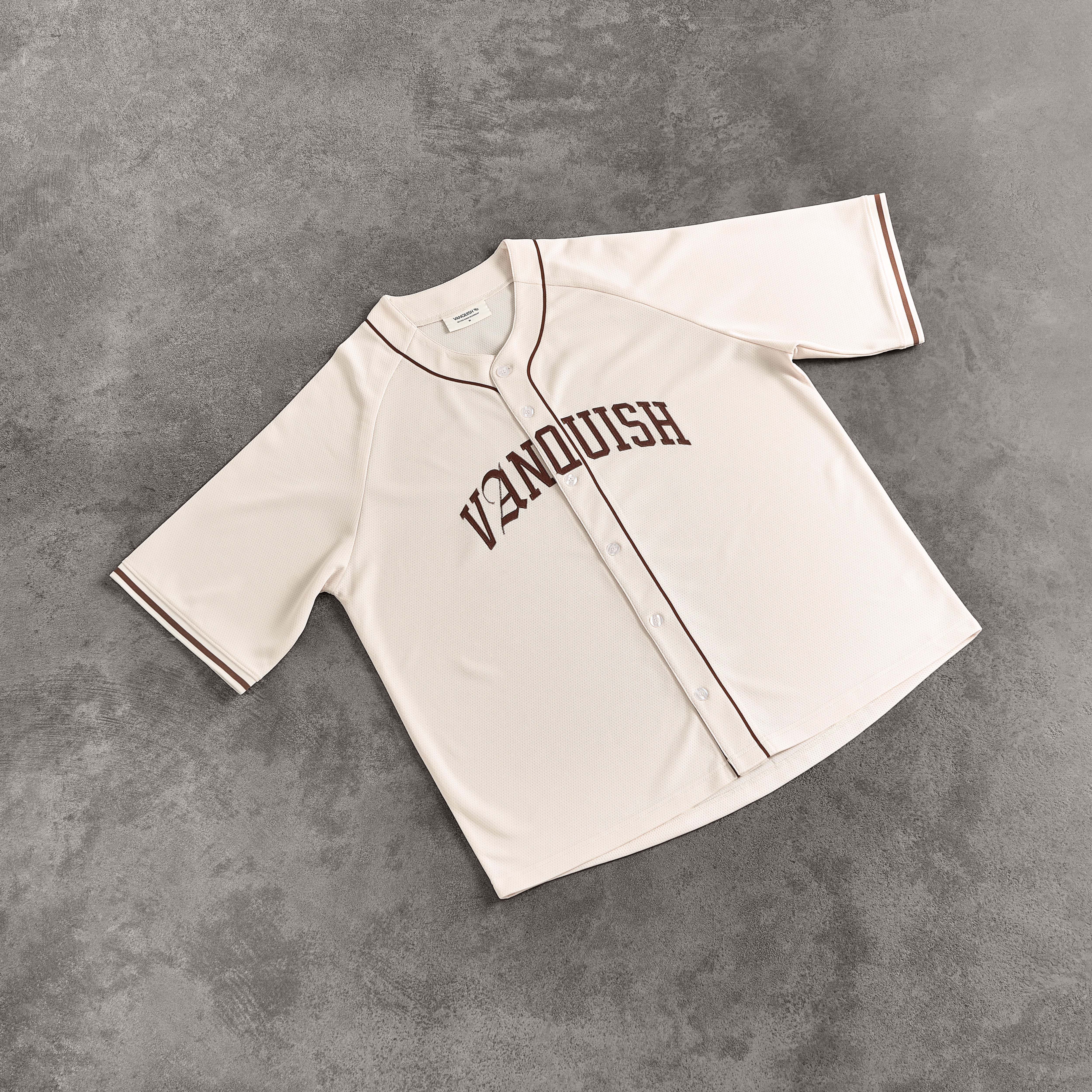 VANQUISH OFF WHITE OVERSIZED BASEBALL JERSEY