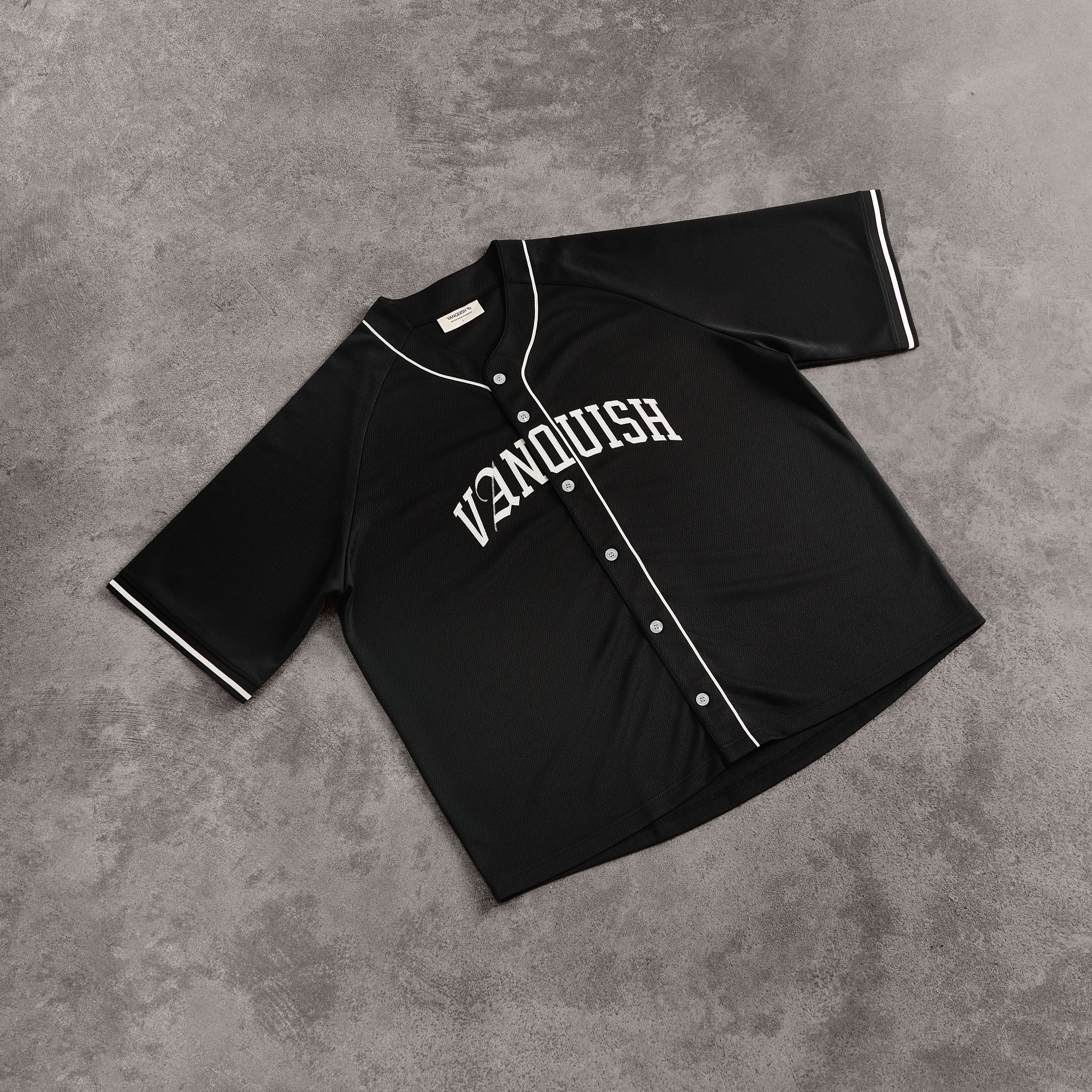 VANQUISH BLACK OVERSIZED BASEBALL JERSEY