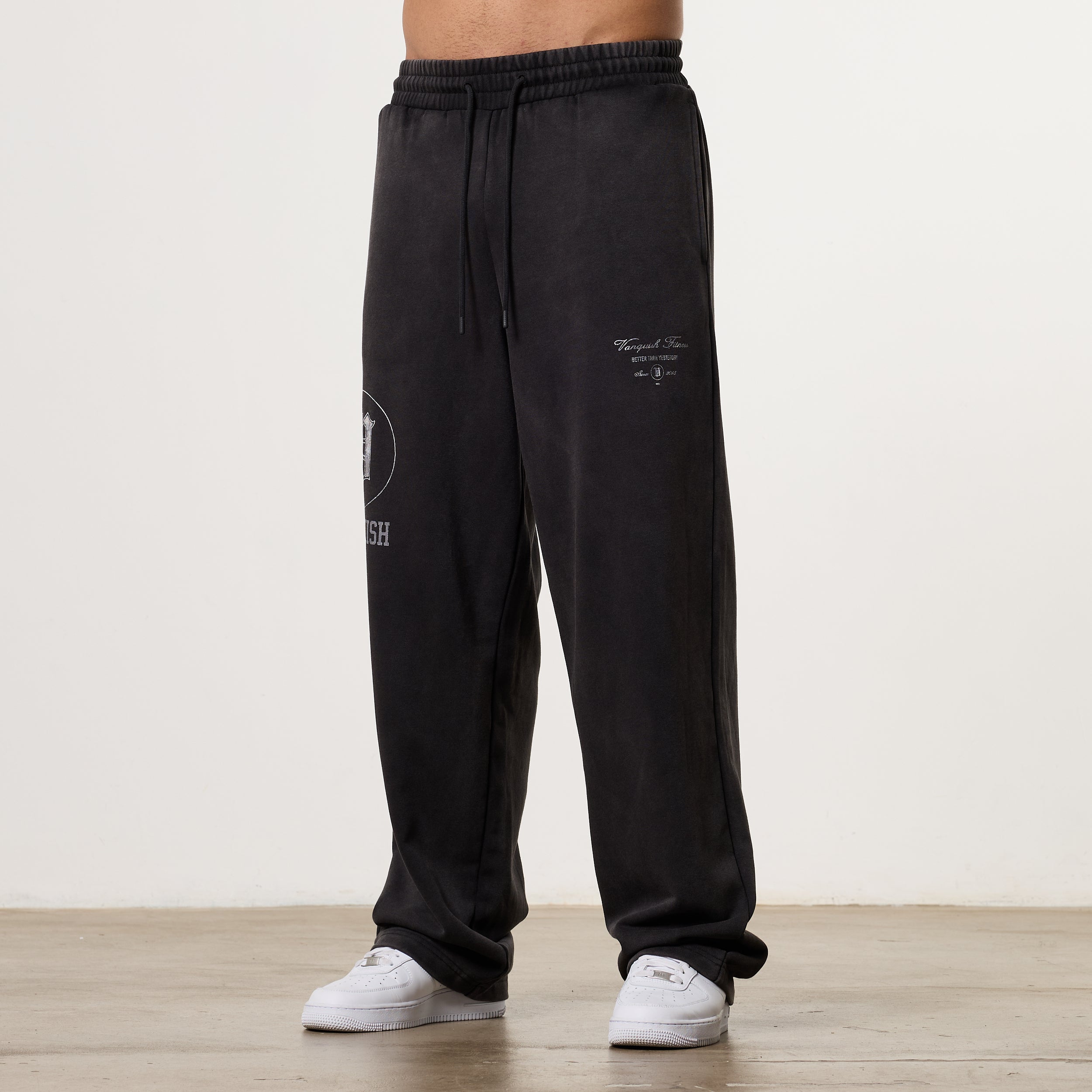 Vanquish Legacy Black Washed Straight Leg Sweatpants