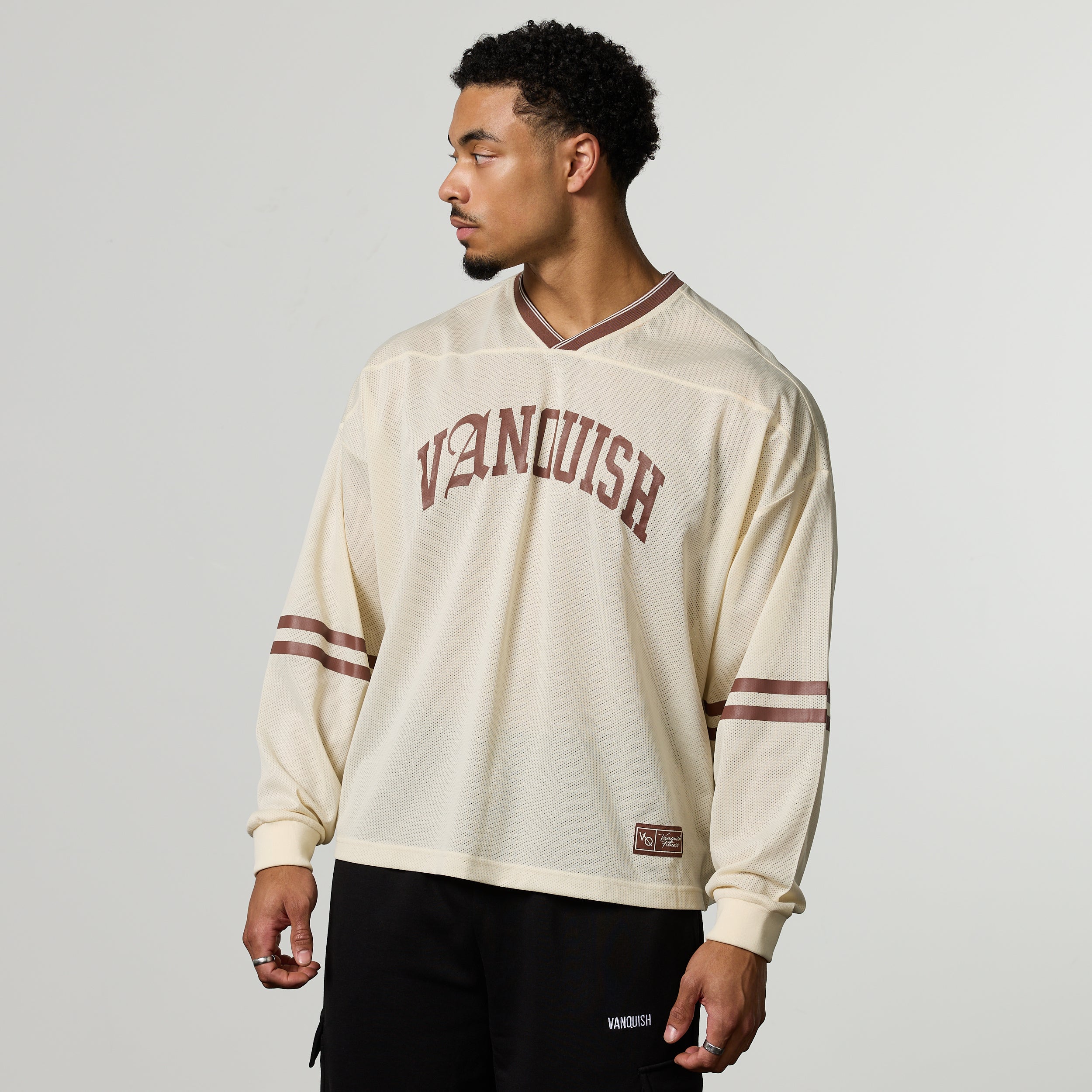 Varsity Off White Oversized Boxy Hockey Jersey