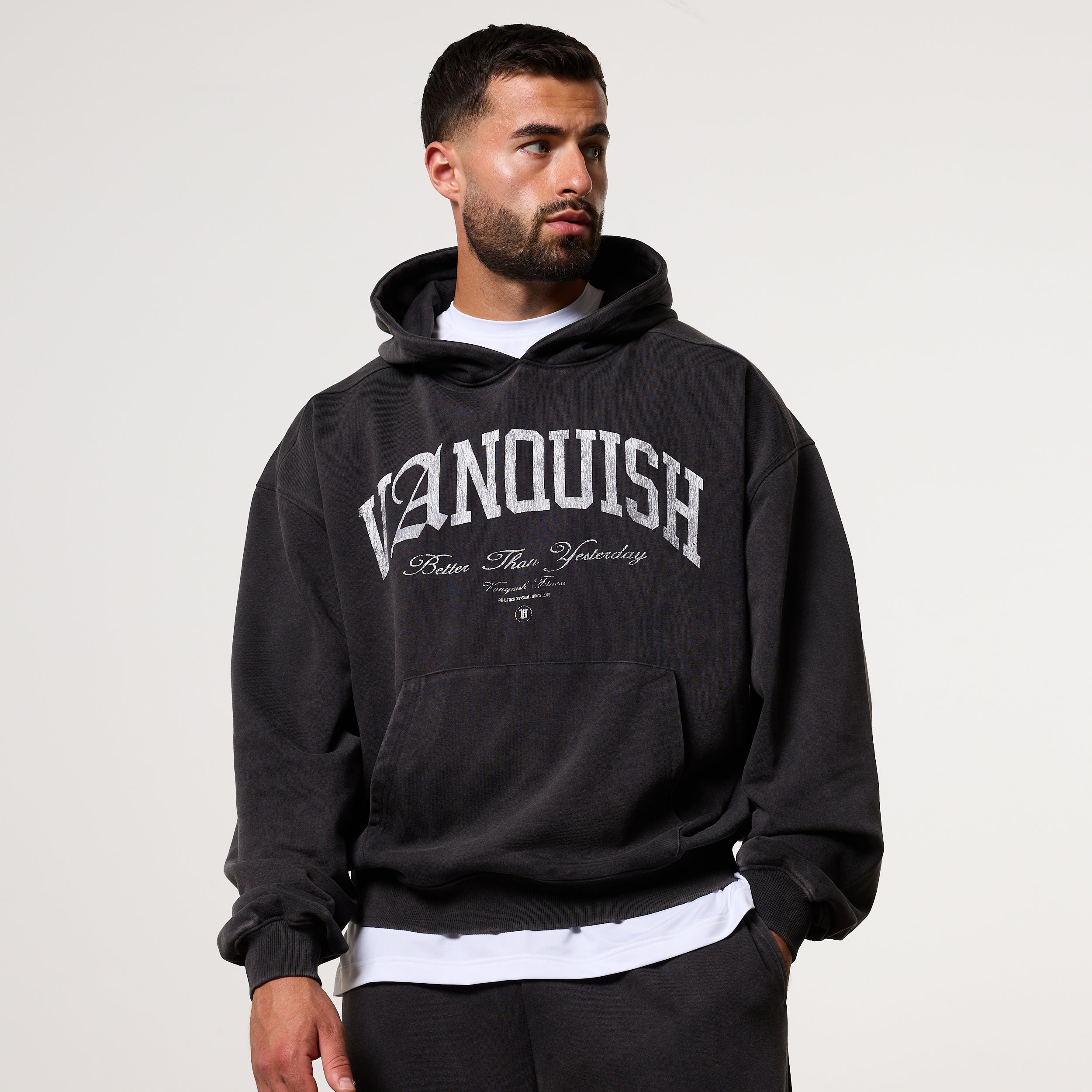 Vanquish Legacy Black Washed Oversized Pullover Hoodie