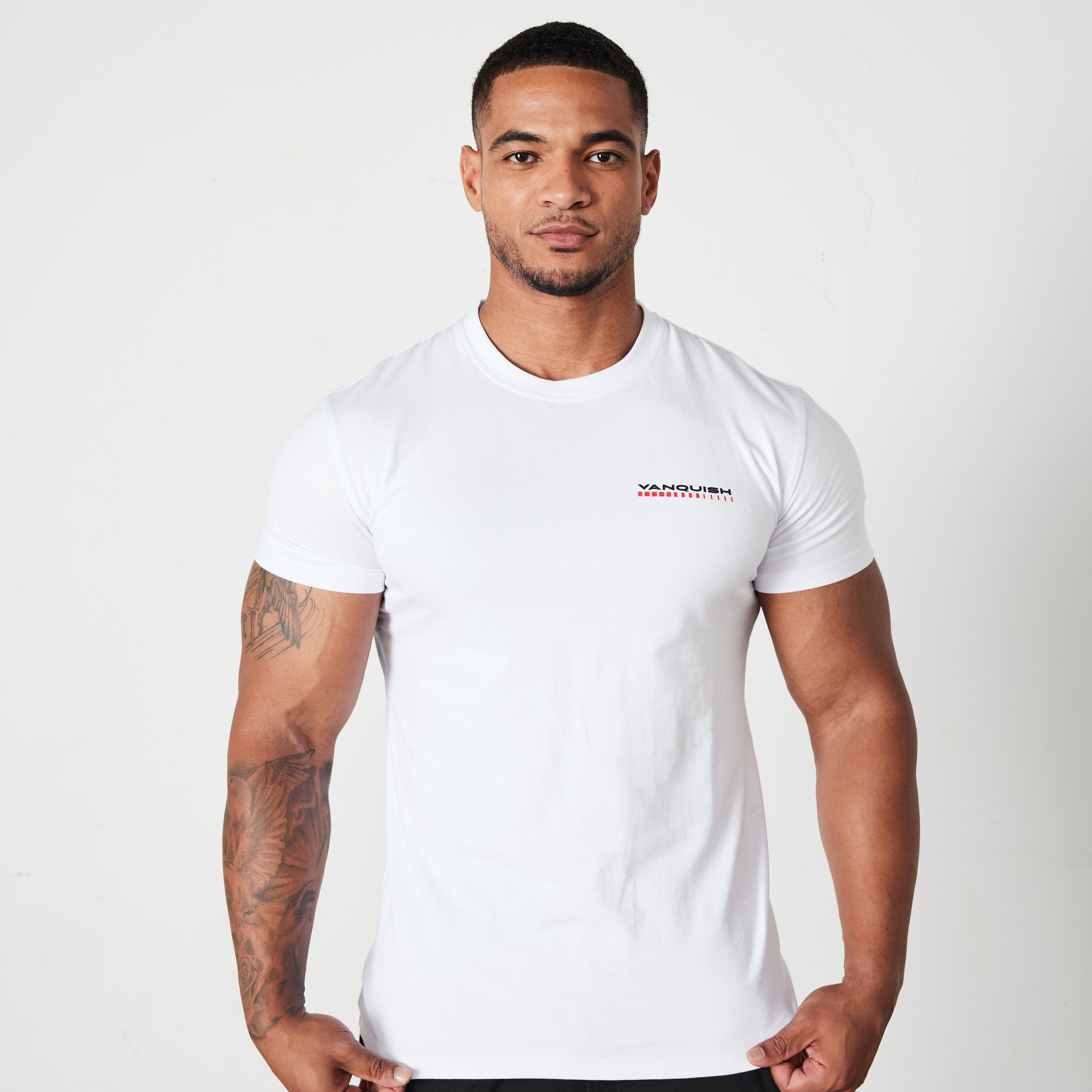 Vanquish White Athletics Division Fitted T Shirt