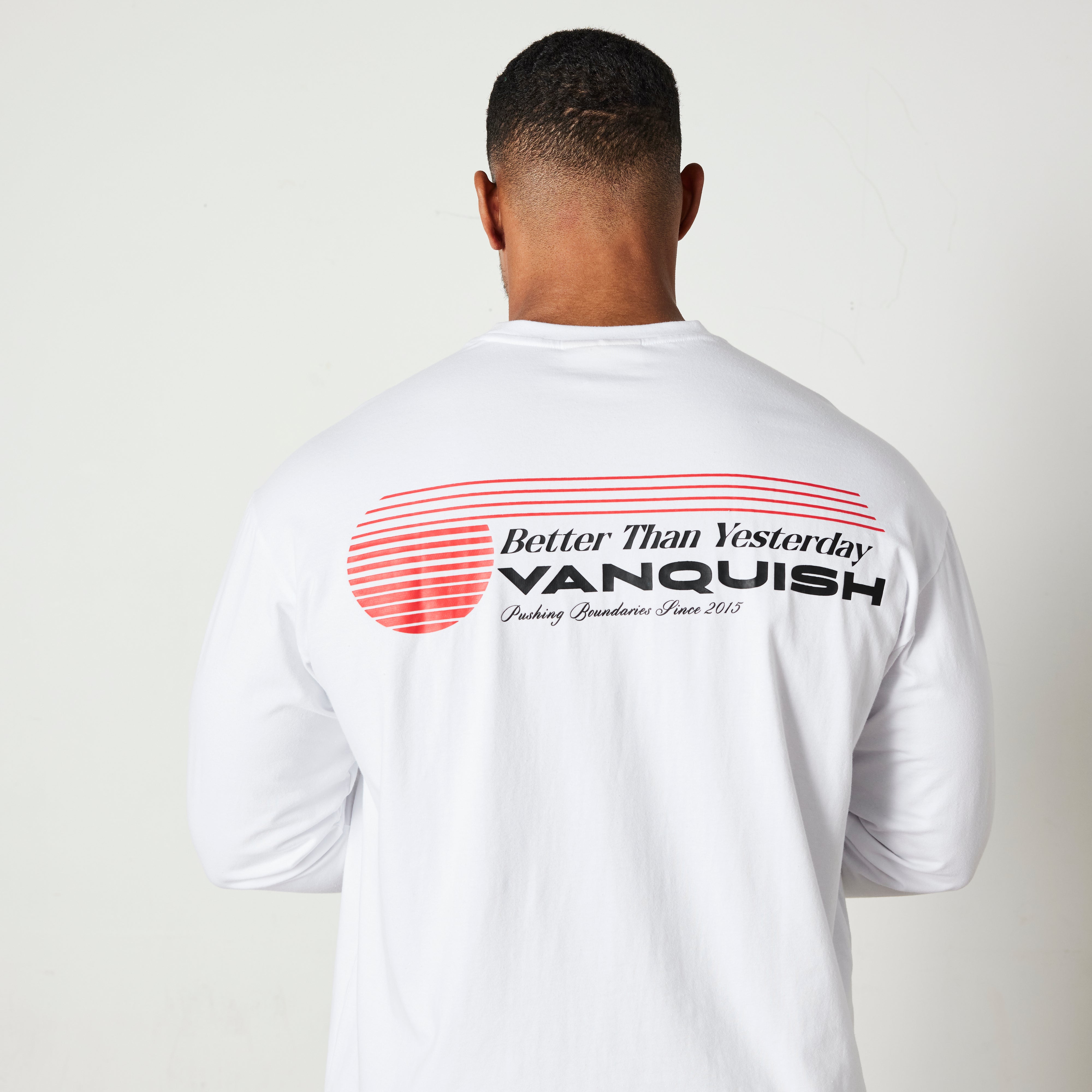 Vanquish White Athletics Division Oversized Long Sleeve T Shirt