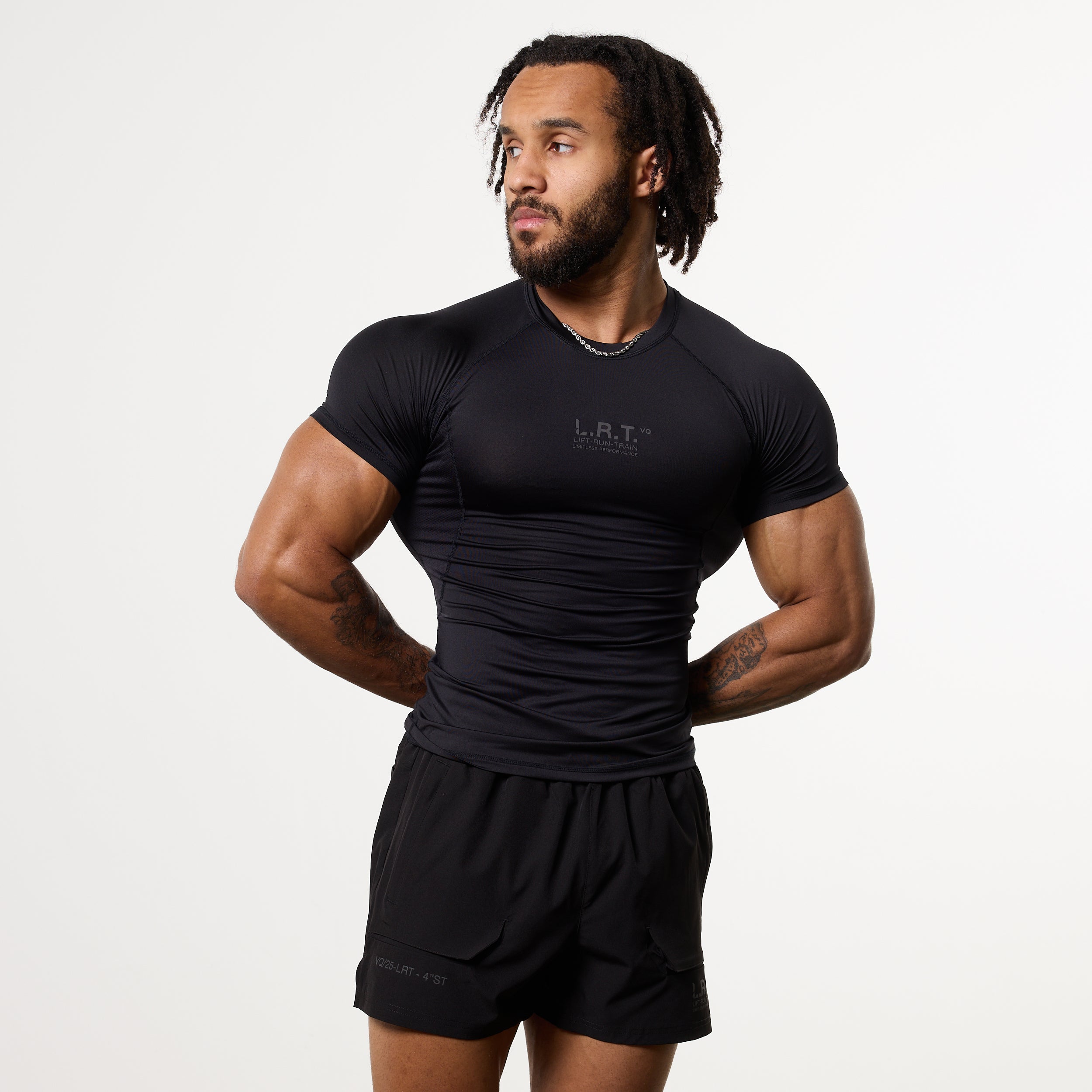LRT Black Performance Short Sleeve Base Layer Top