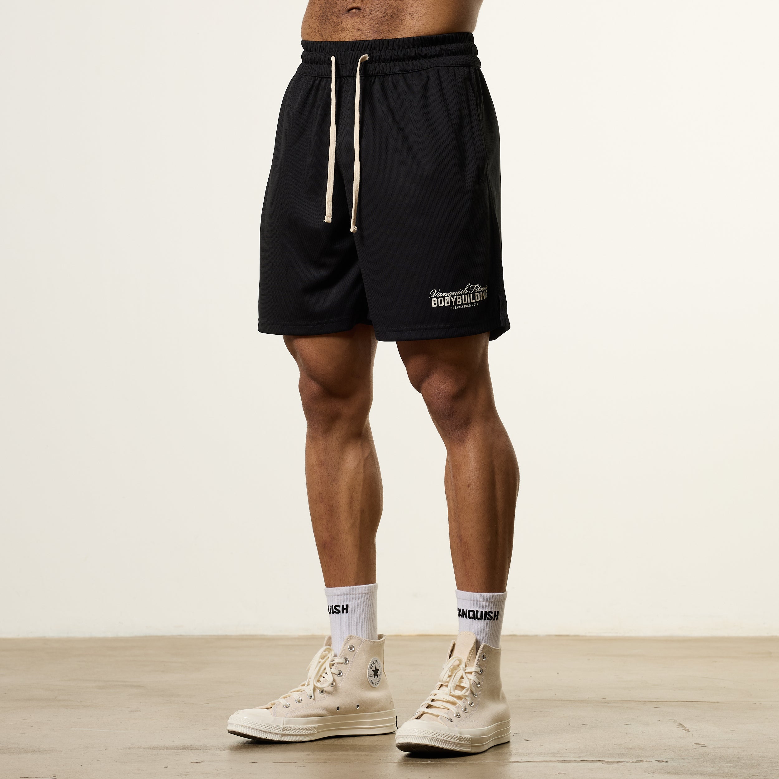 Vanquish Bodybuilding Black Mesh Shorts