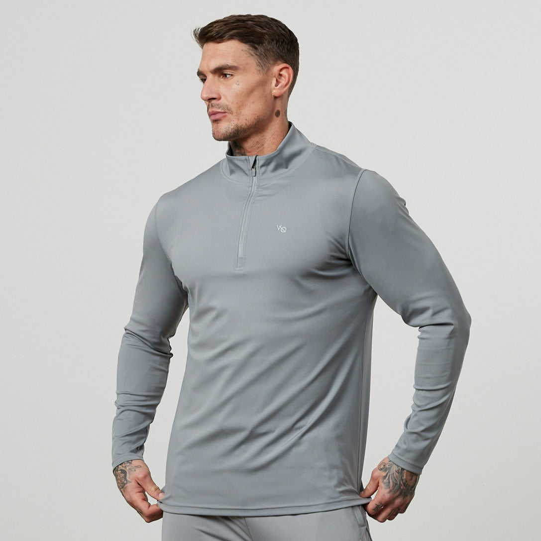 Vanquish Essential Steel Grey Performance 1/4 Zip Top