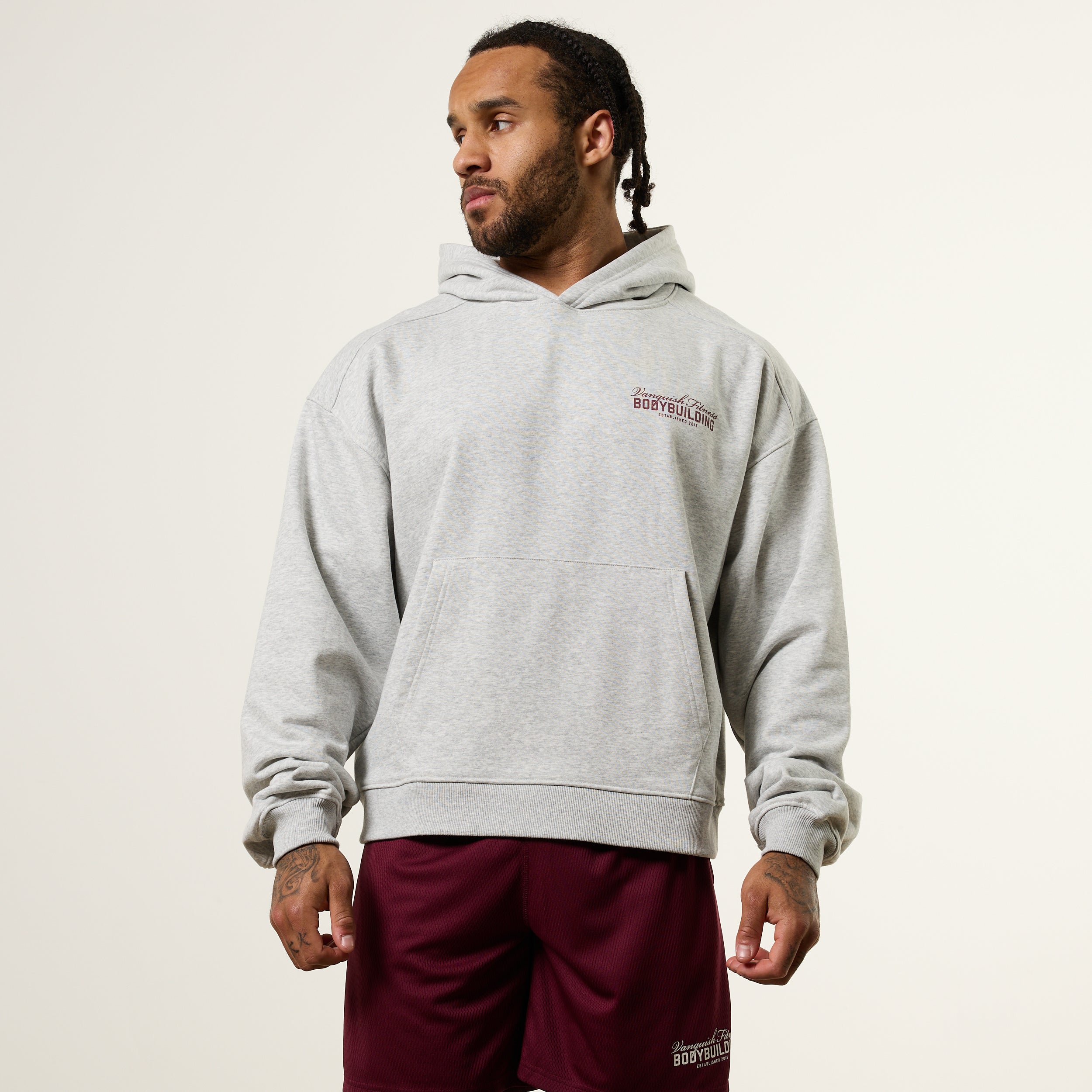 Vanquish Bodybuilding Chalk Oversized Boxy Pullover Hoodie