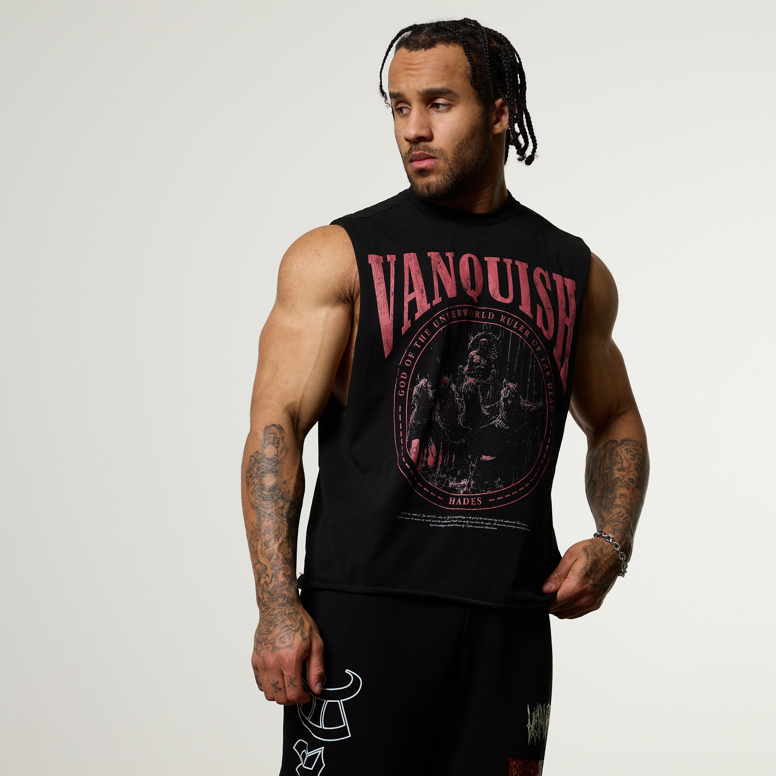 Vanquish Olympus Black Hades Oversized Boxy Cut Off